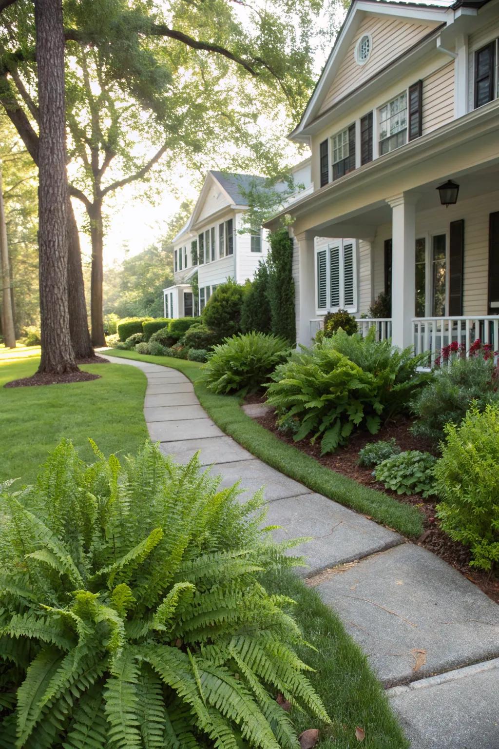 Make a memorable first impression with foxtail ferns in your front yard.