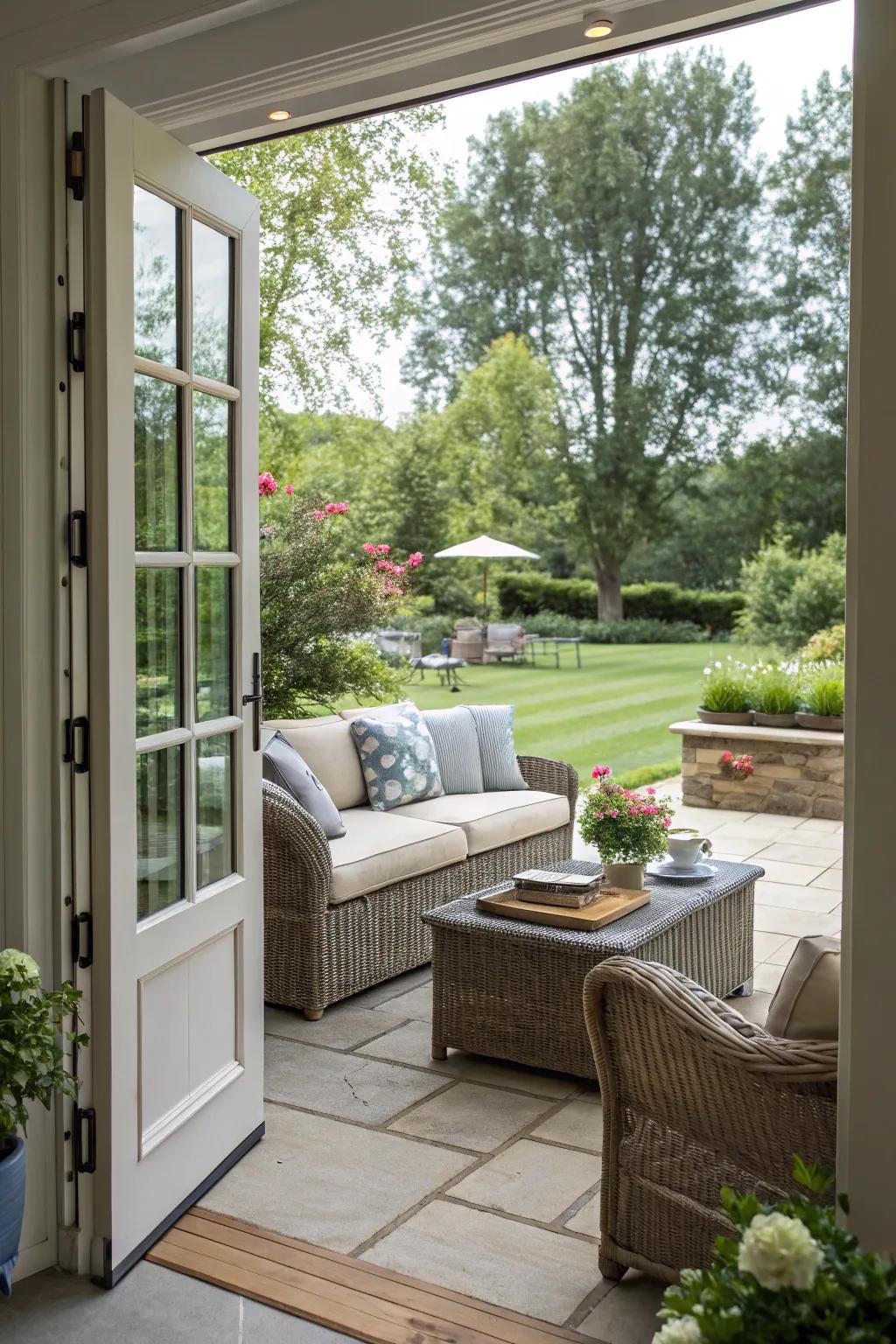 An inviting outdoor living room perfect for relaxation.