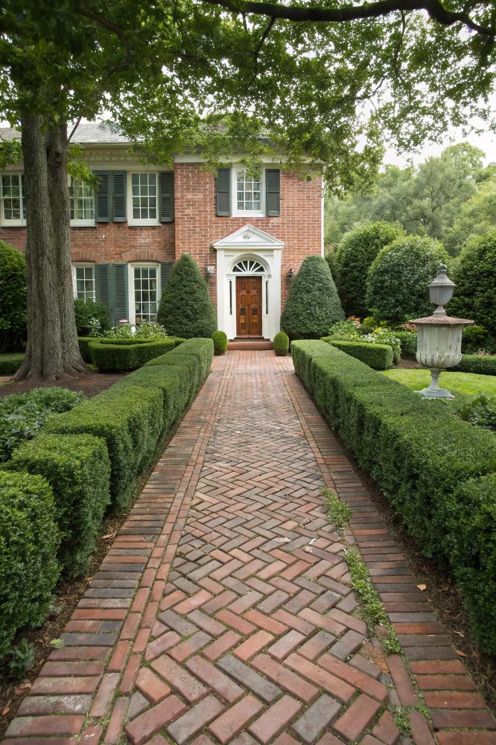 Timeless beauty with a classic brick herringbone pattern.