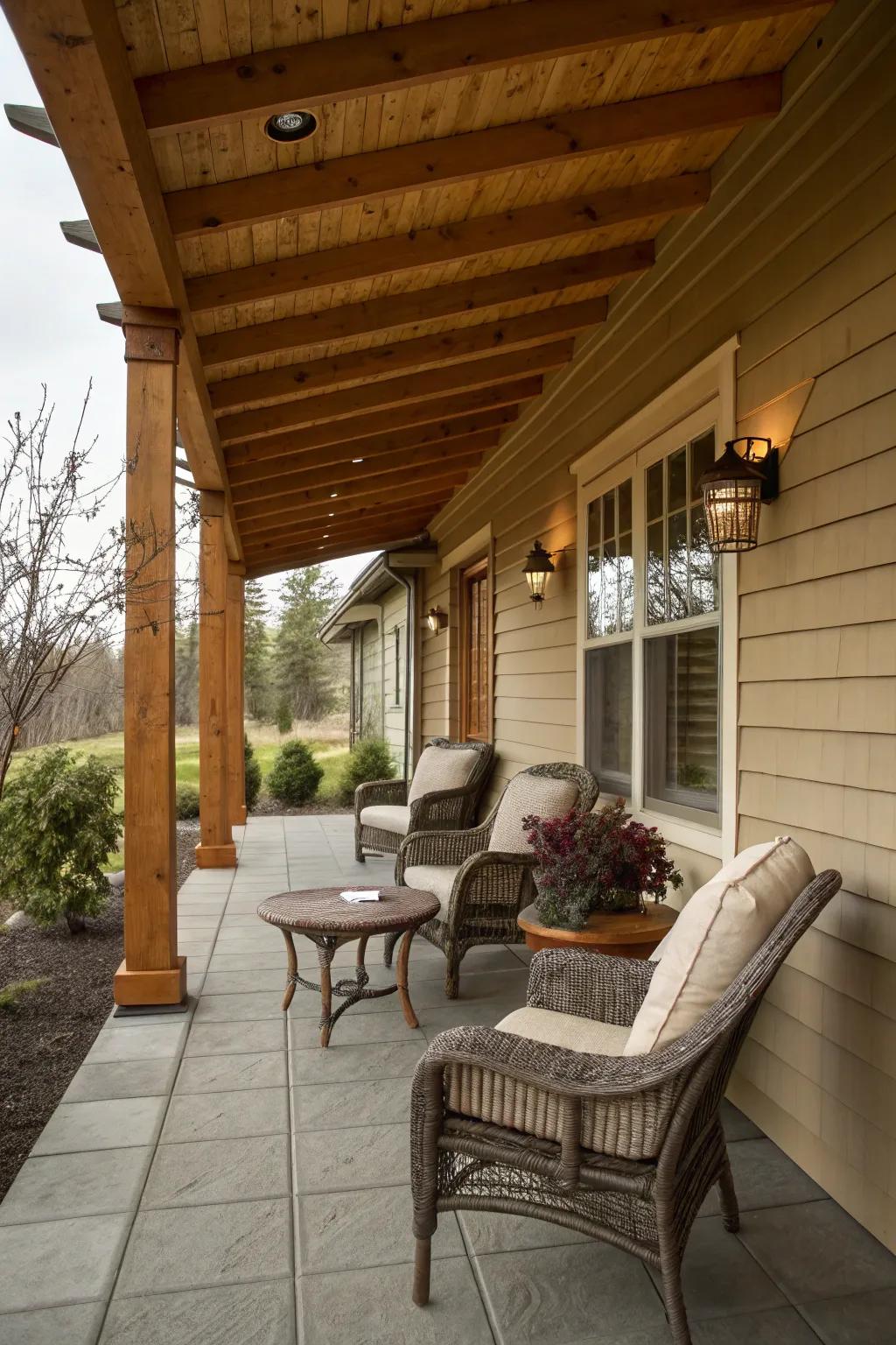 A cozy seating area perfect for enjoying a morning coffee on the porch.