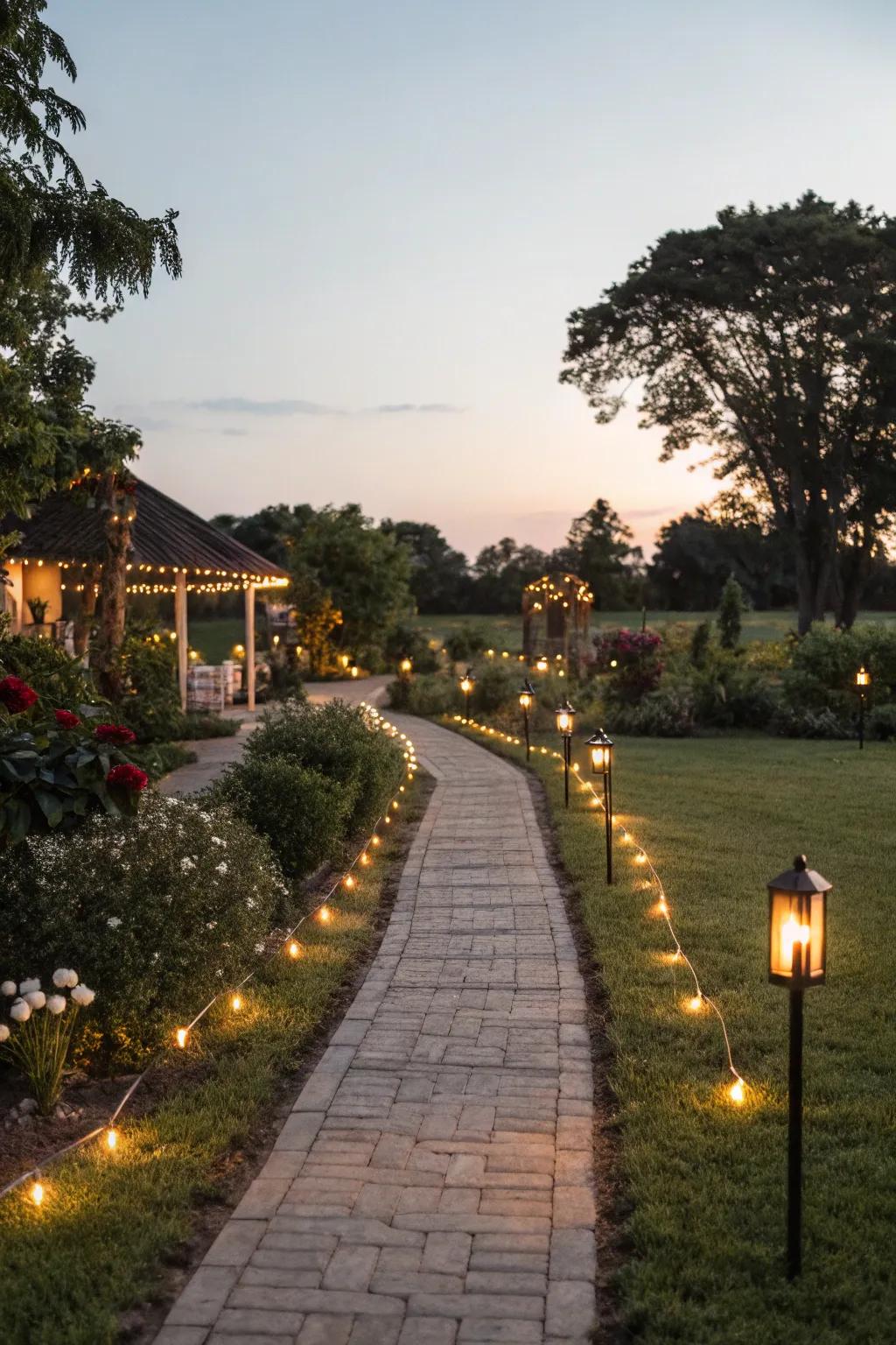 Guide your guests with elegant pathway lighting.