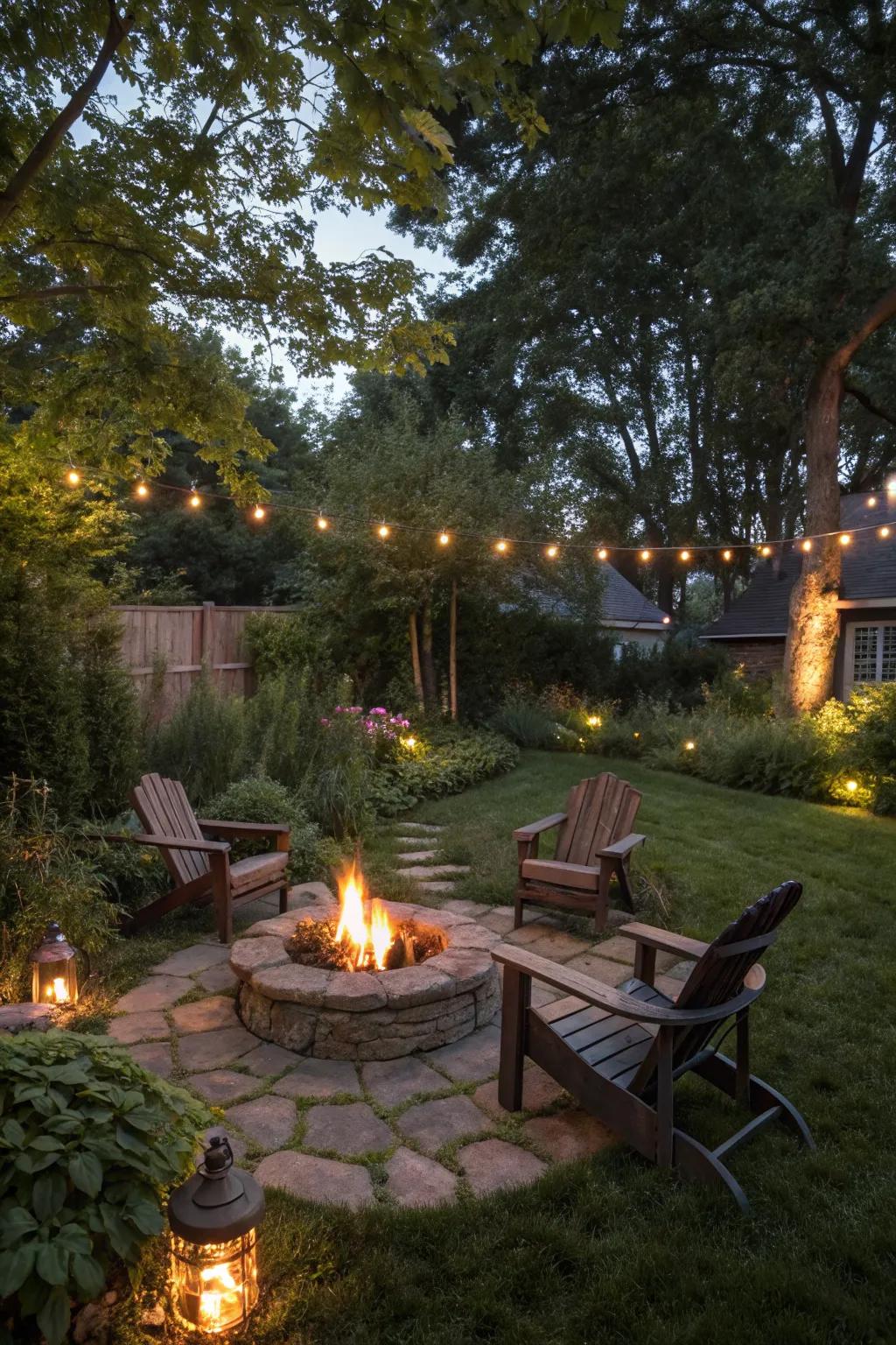 Create warmth and ambiance with a fire pit in your front yard.
