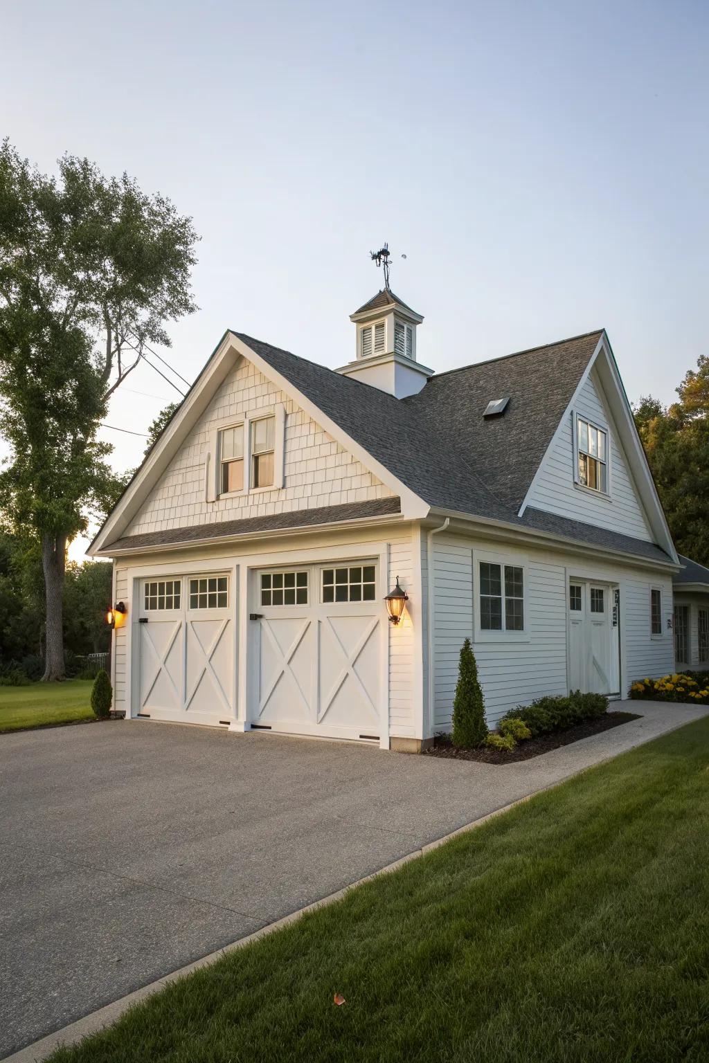 Timeless elegance with a classic gable roof.