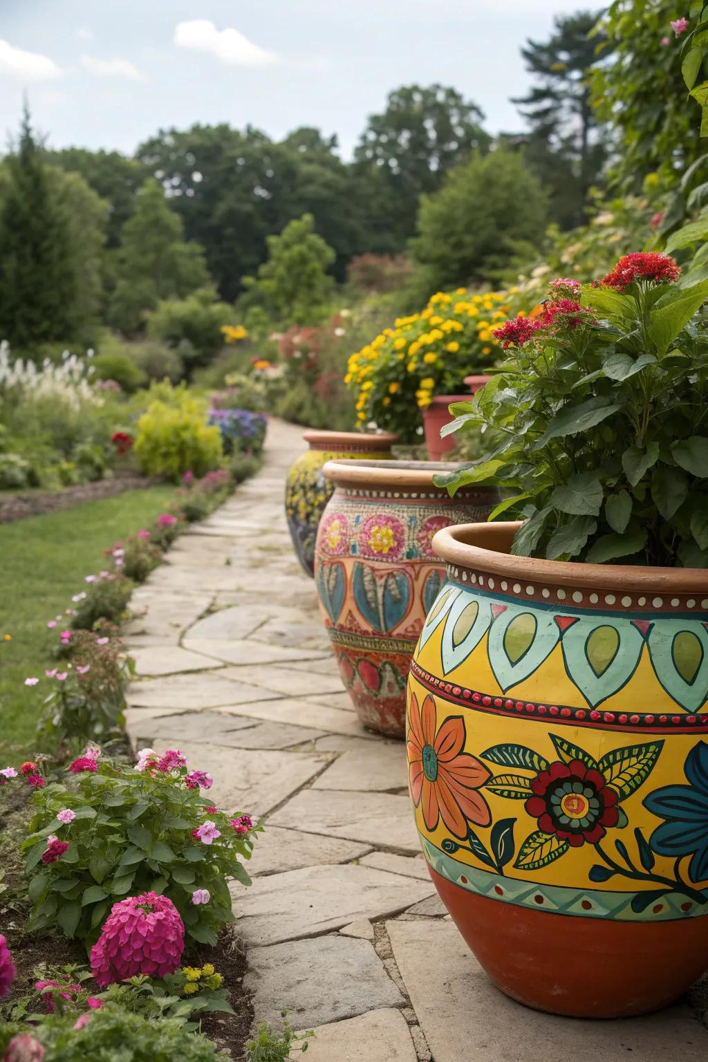 Transform terracotta pots with a touch of paint.