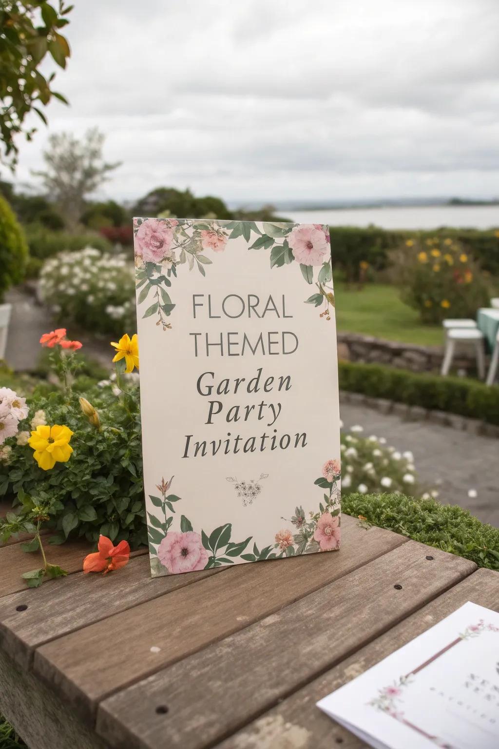 Floral elegance in your invites sets a naturally beautiful tone for your party.