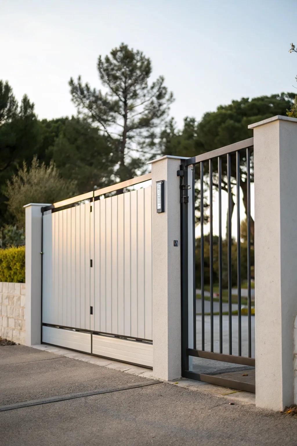Sleek and stylish, this minimalist gate is perfect for modern homes.