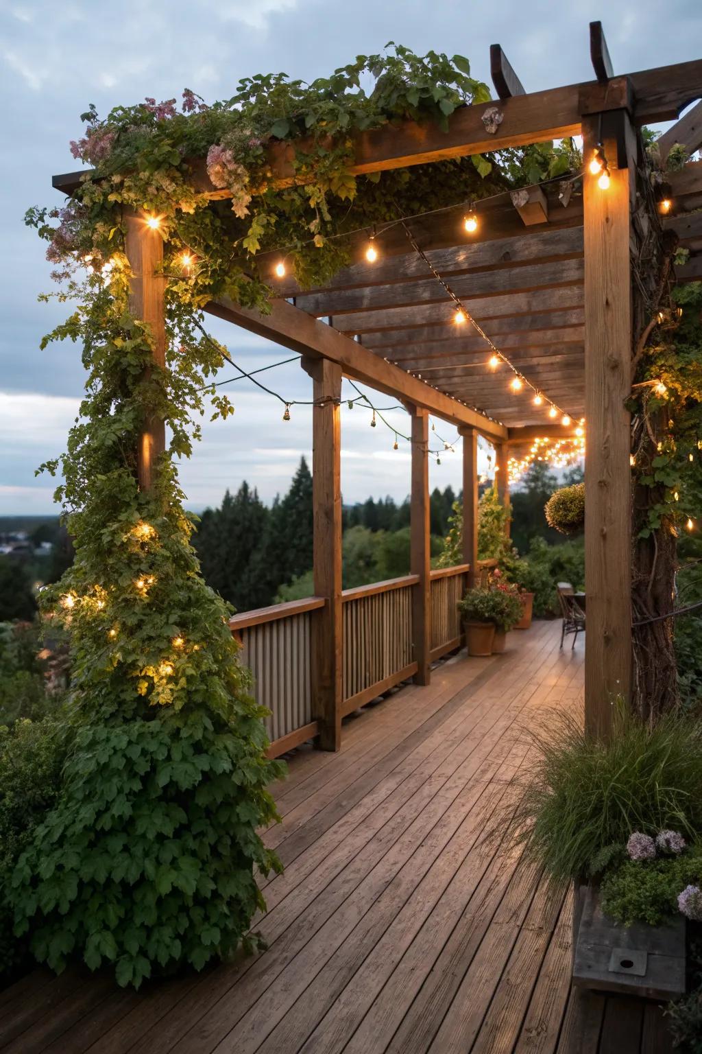 A pergola deck that invites nature and elegance into your outdoor space.