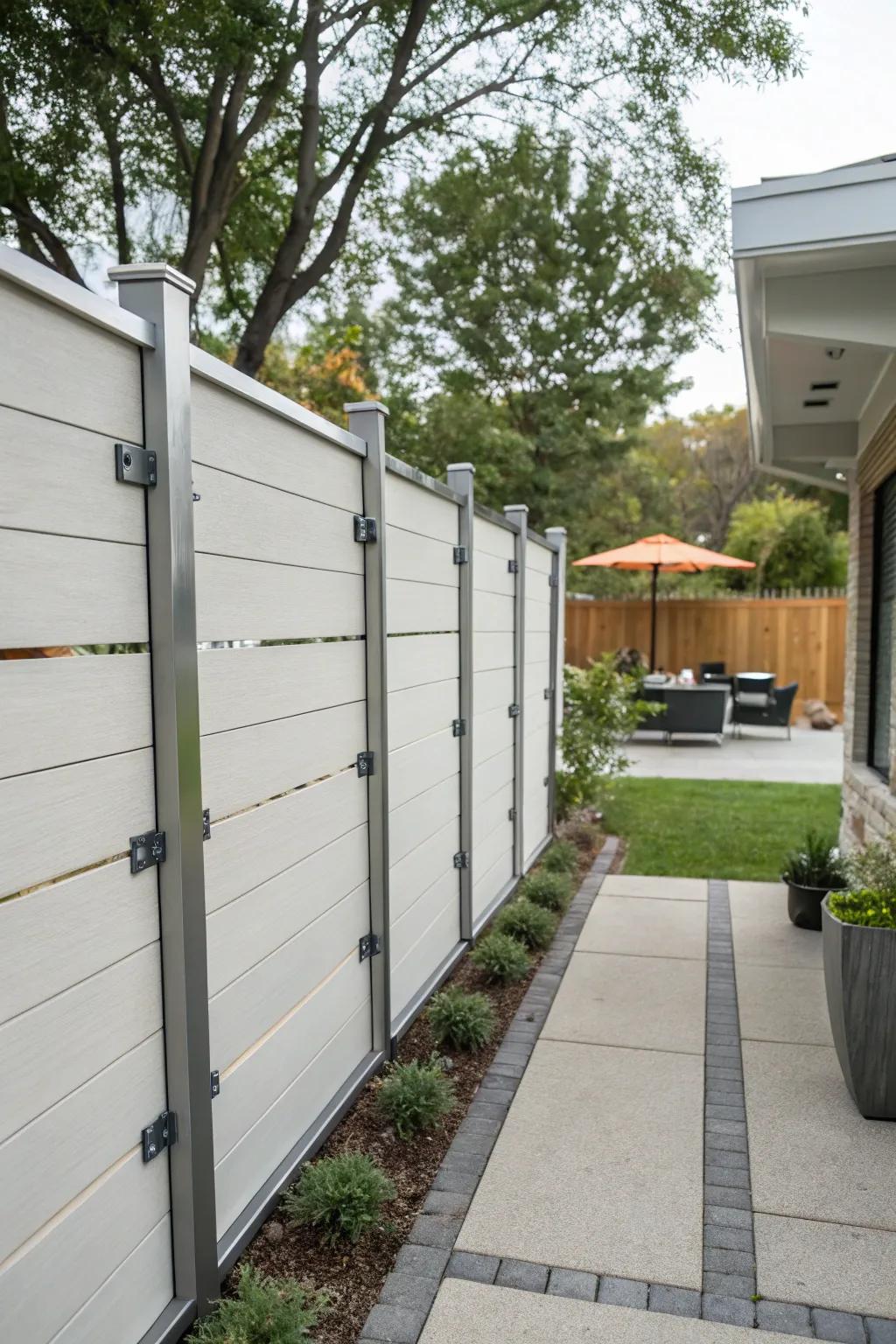 Embrace simplicity with a modern minimalist hardie board fence.