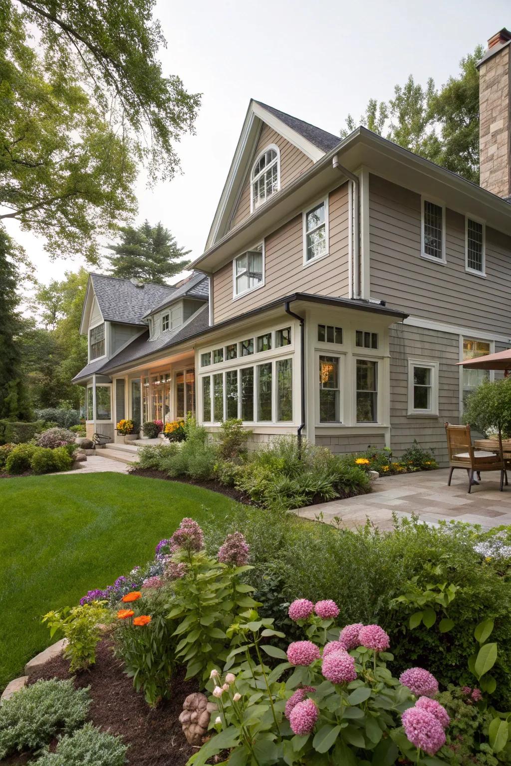 A harmonious blend of modern and traditional styles using Hardie siding.