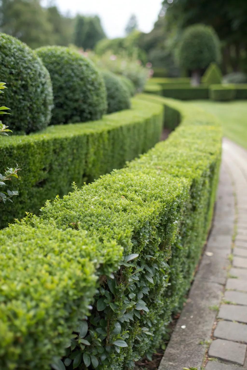 Manicured hedges bring a touch of elegance to any garden.