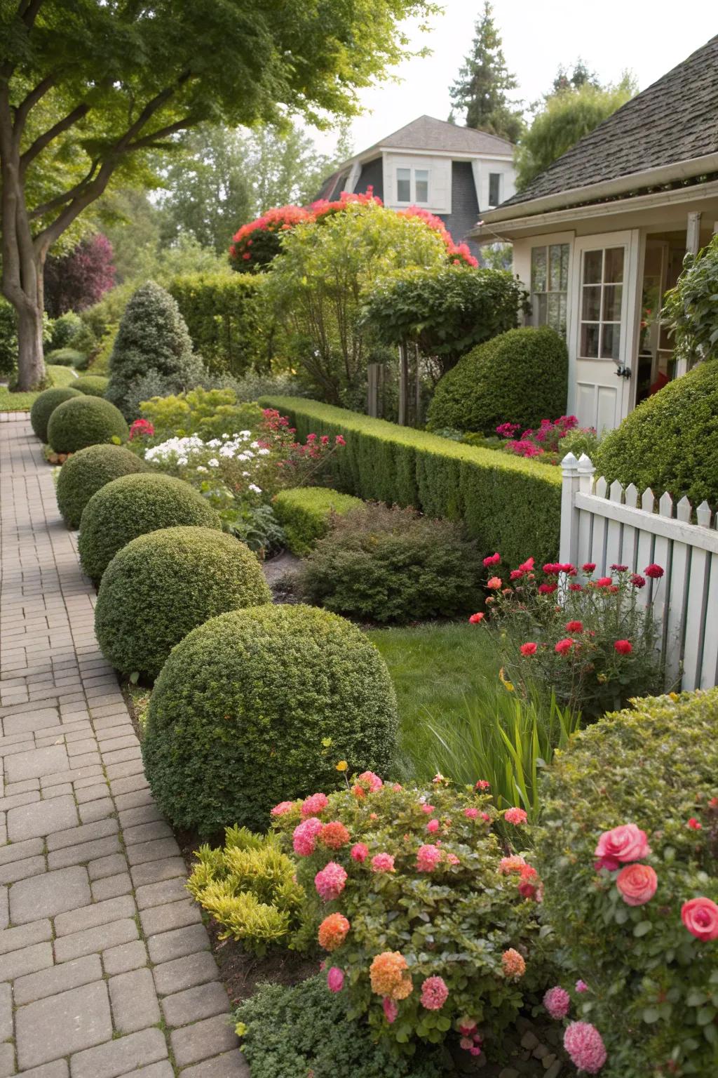 Create elegance with classic geometric hedge shapes.