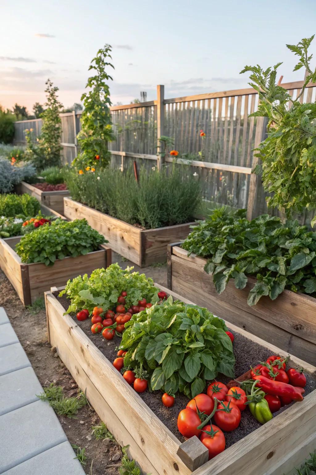 A vibrant vegetable garden ready for harvest.
