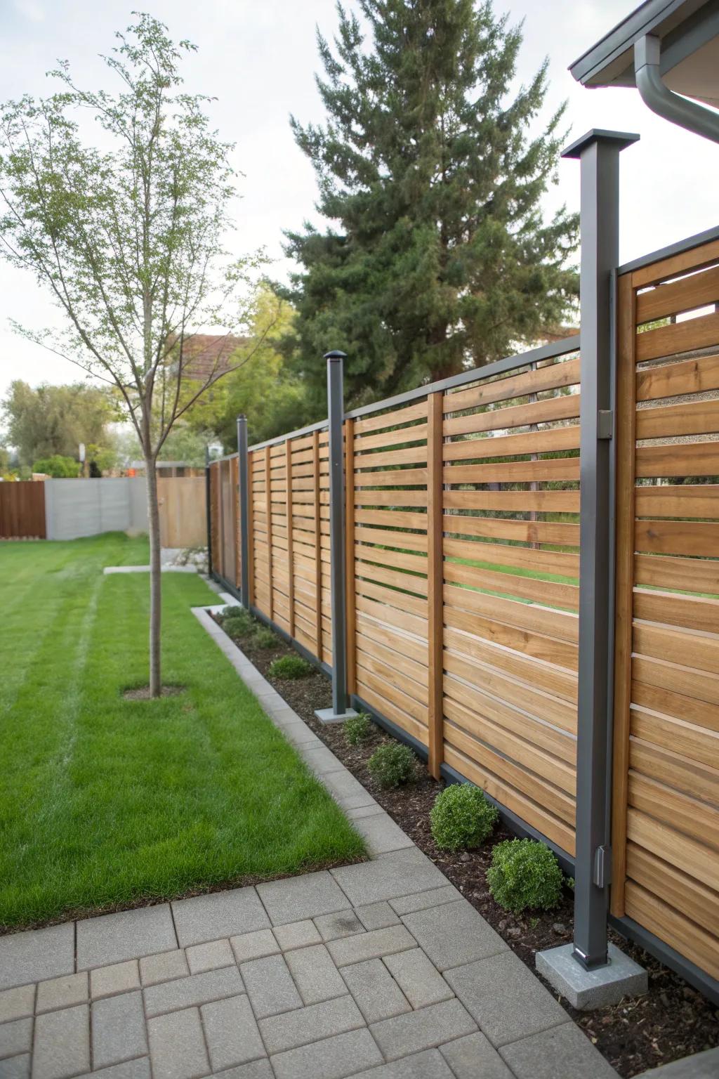 The perfect blend of nature and modernity with wood and metal.