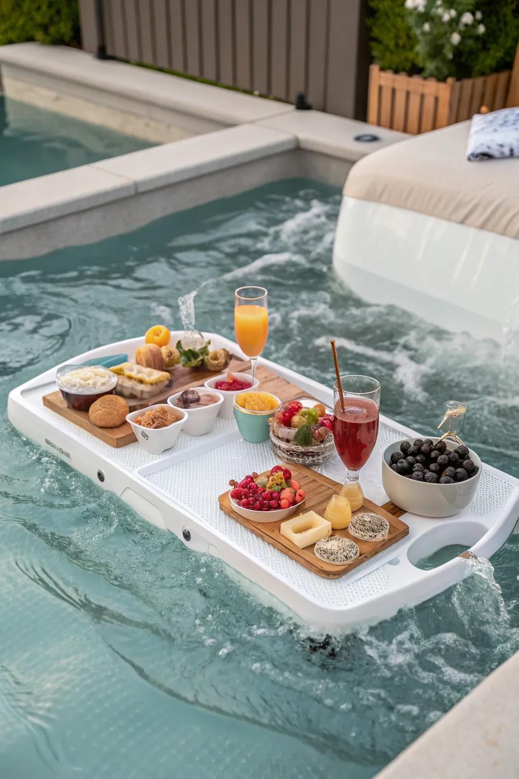 Snack in style with a floating snack bar.