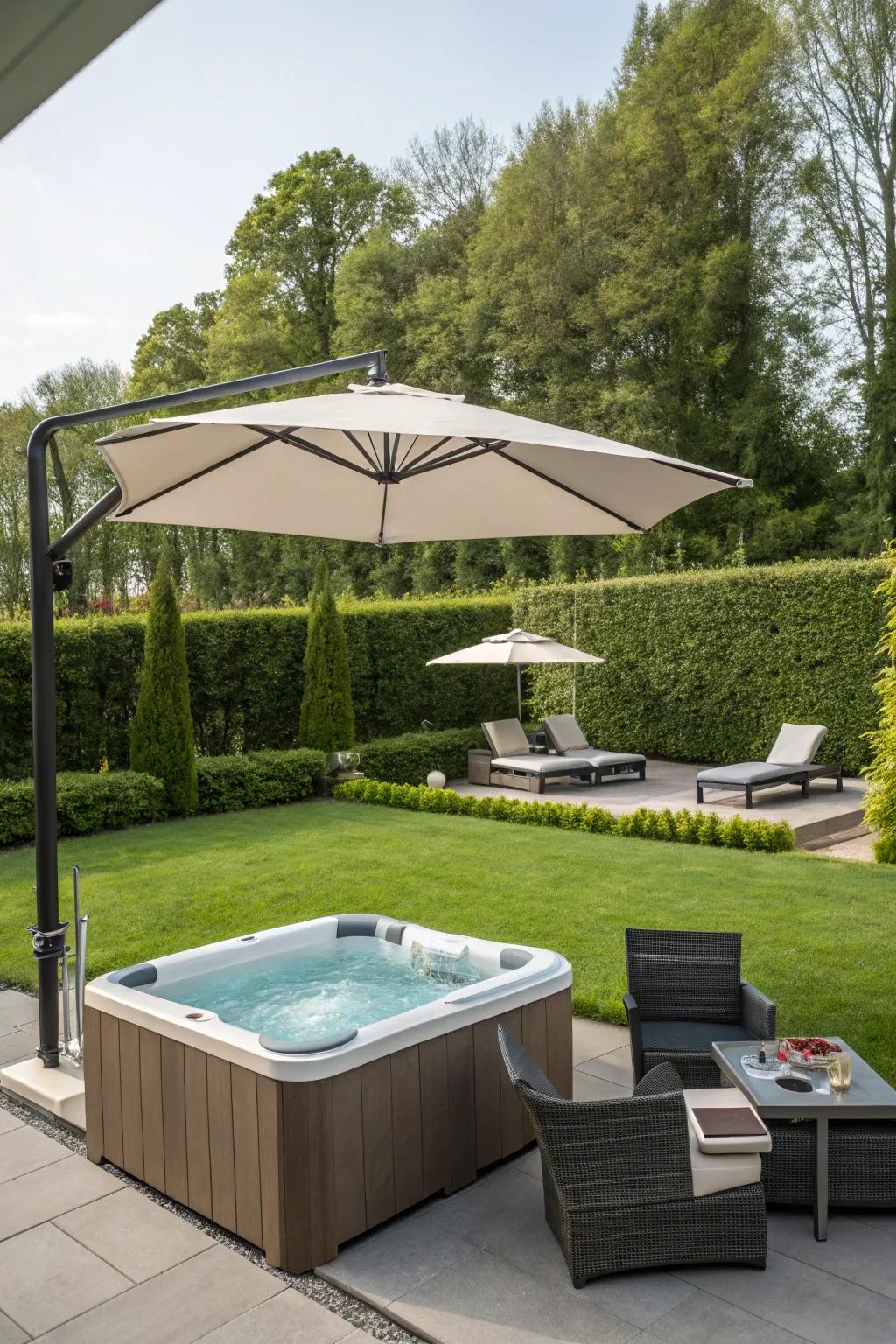 Cantilever umbrellas offer flexible shade without obstructing your view.