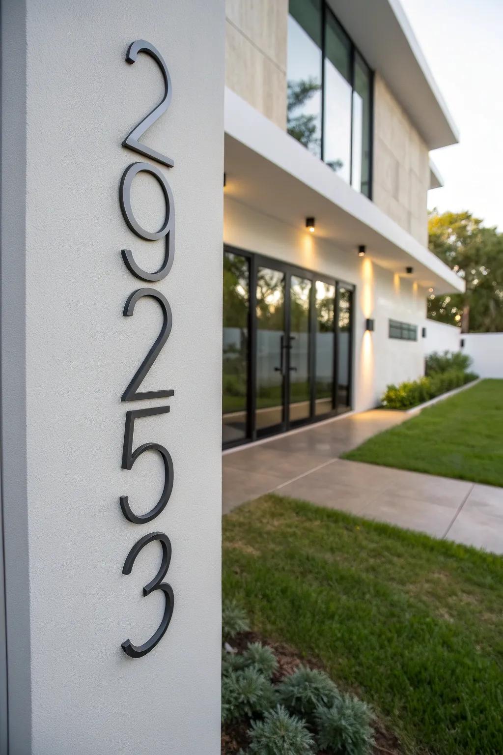 Minimalist house numbers add a touch of elegance to any home.