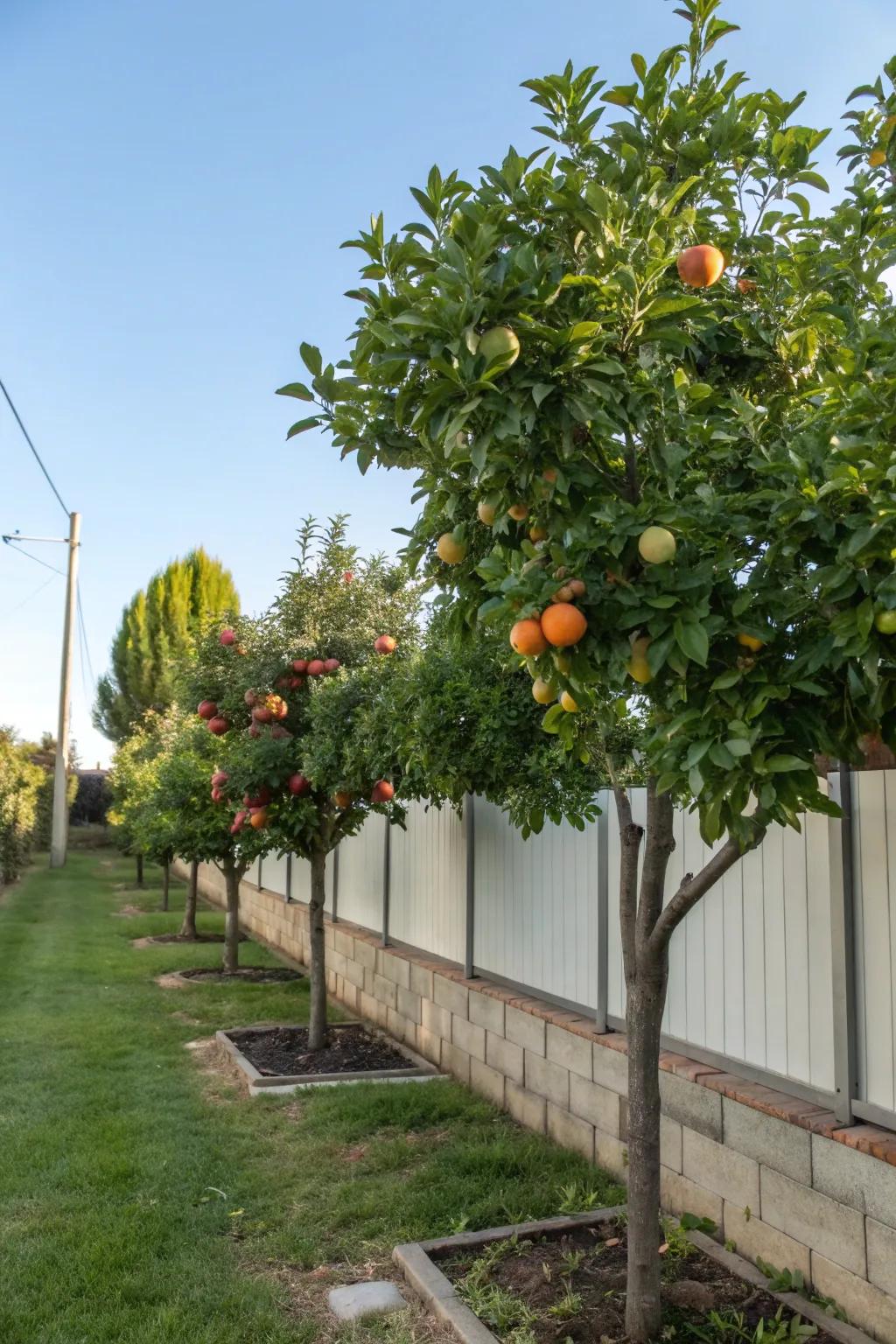 A small collection of fruit trees forming a quaint orchard