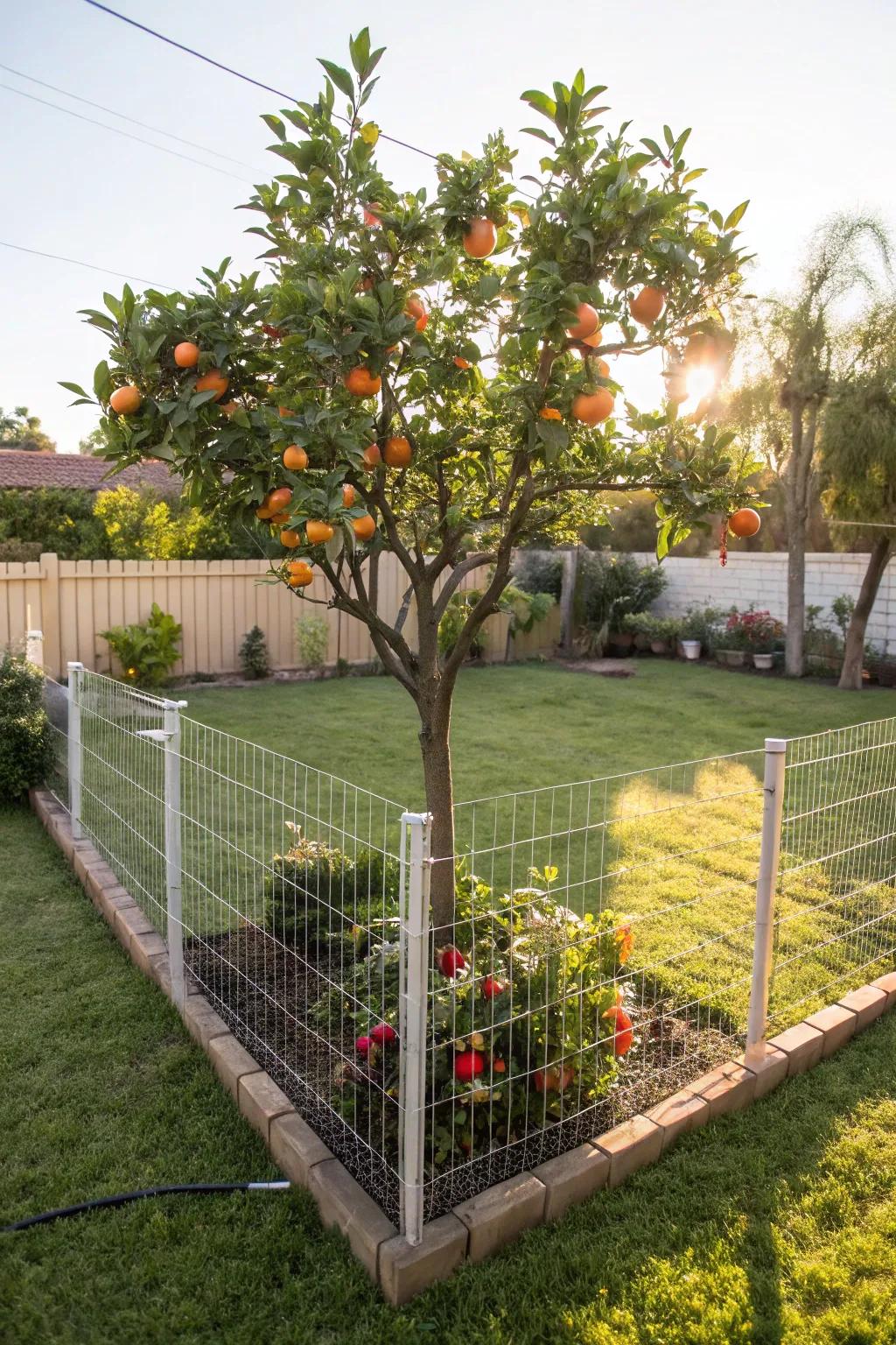 A wire fence can be a strong ally in protecting your fruit trees.