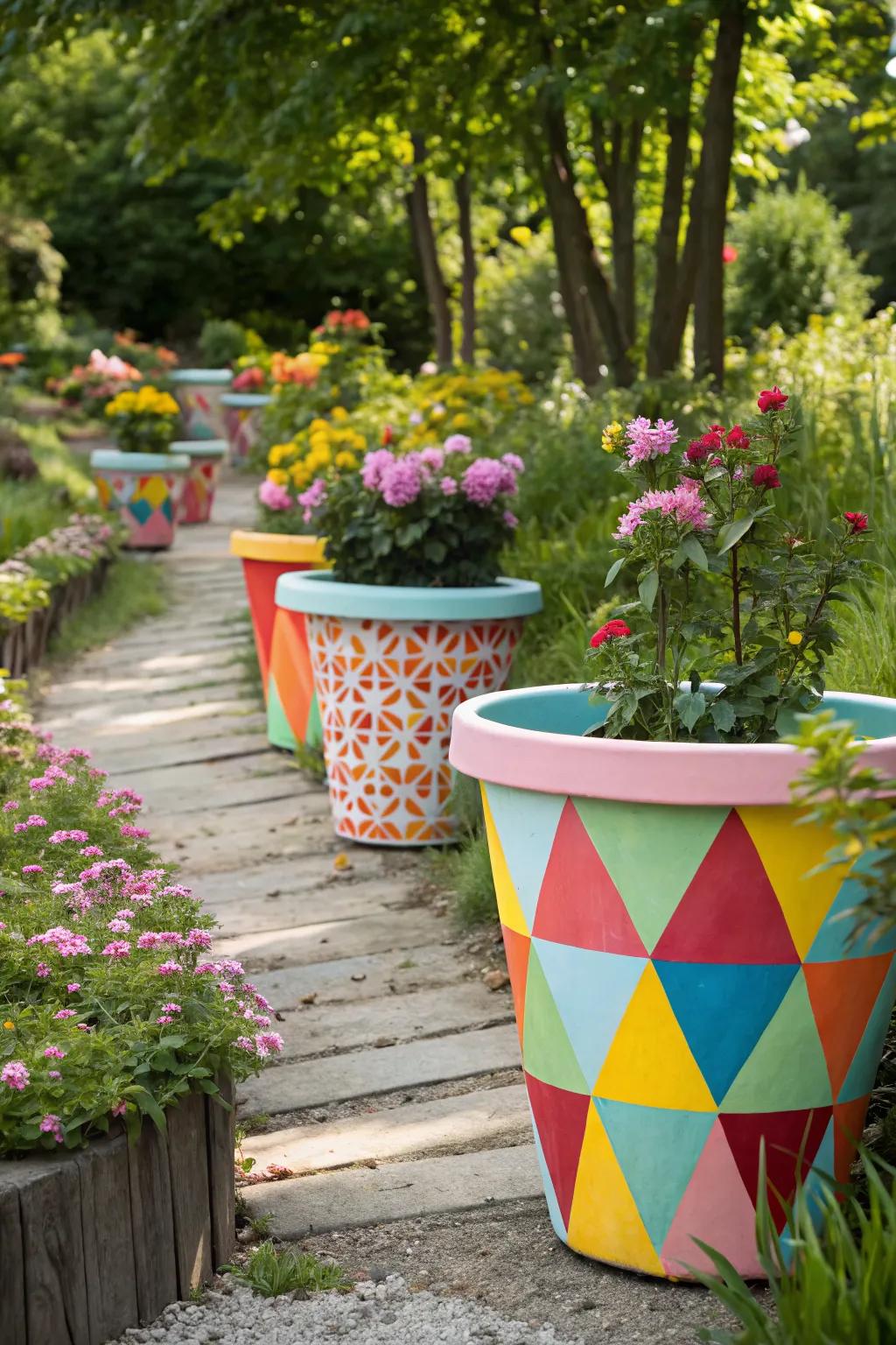 Geometric designs bring a modern touch to any garden.