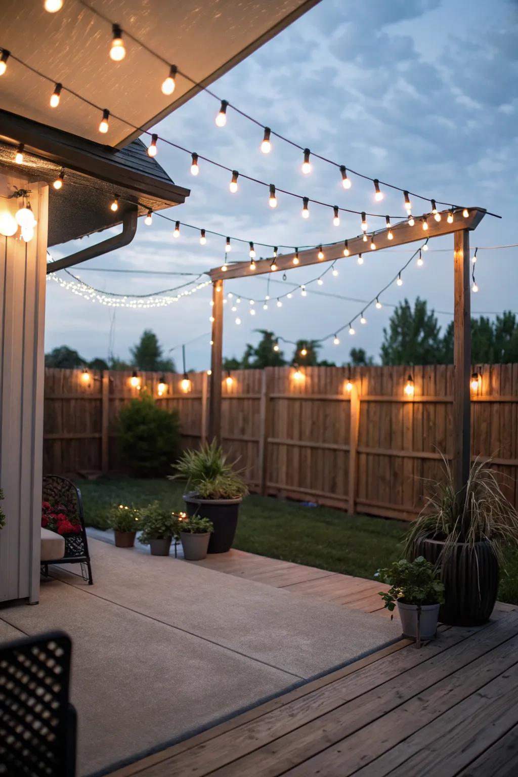 String lights bring a touch of magic to any outdoor space.
