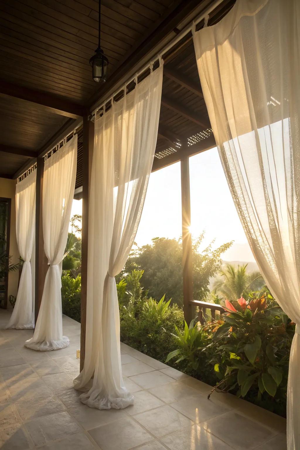 Embrace sheer elegance with lightweight curtains.