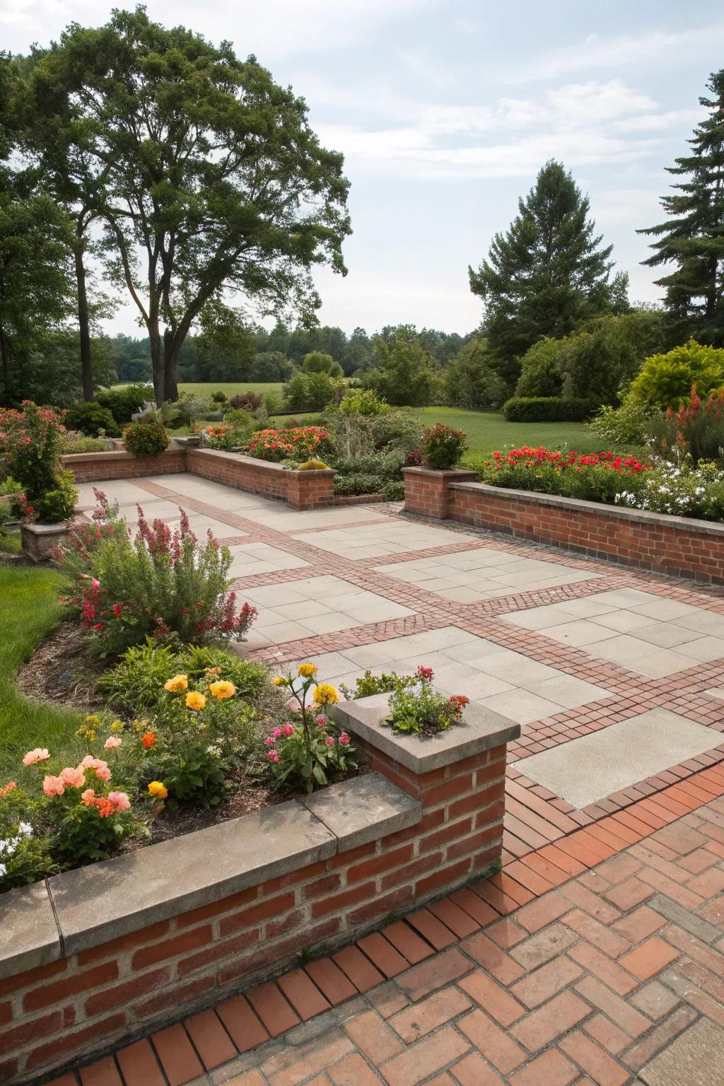 Brick borders add structure and charm to any patio.