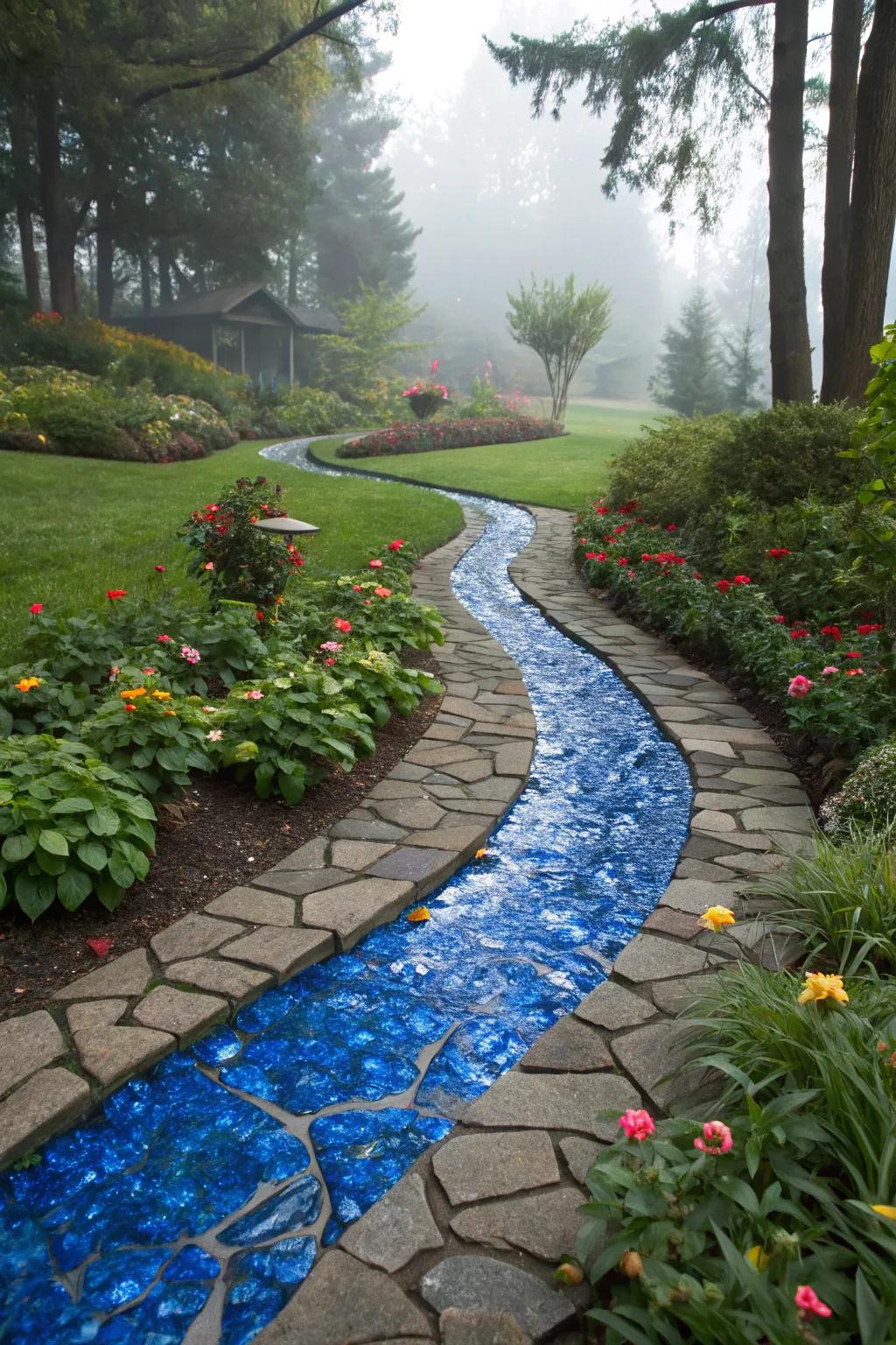 A whimsical glass stream adds a water-like effect without the fuss.