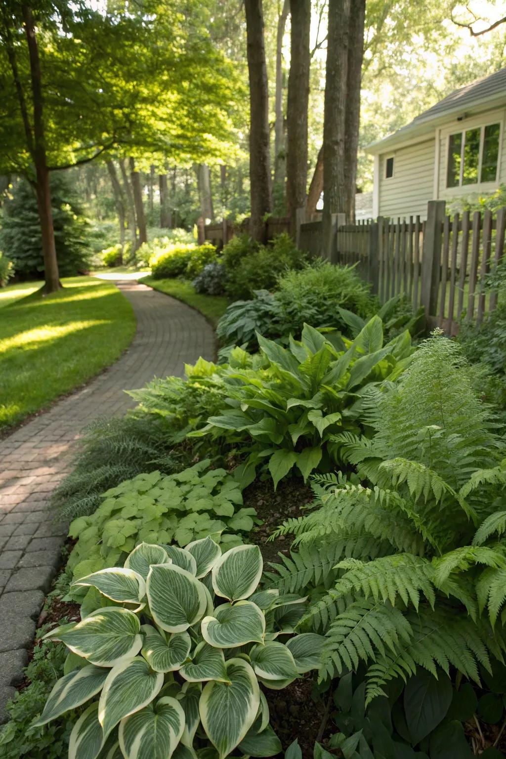 Lush greenery brings life to shaded areas with minimal effort.