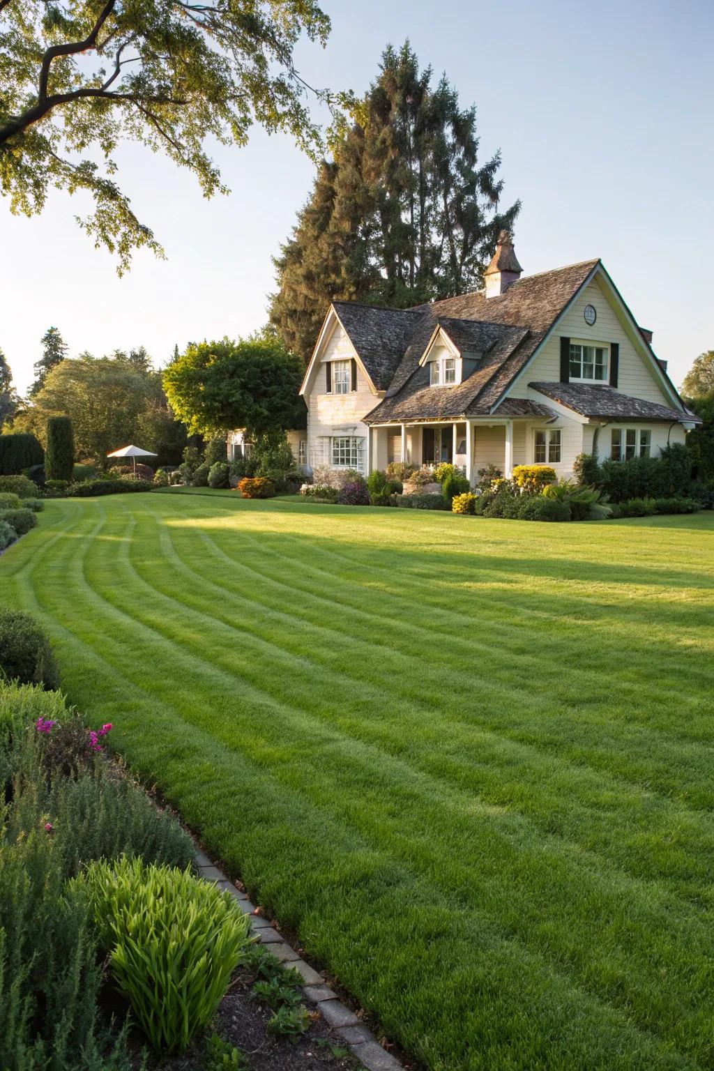 A pristine lawn showcases the home's potential and leaves a lasting impression.