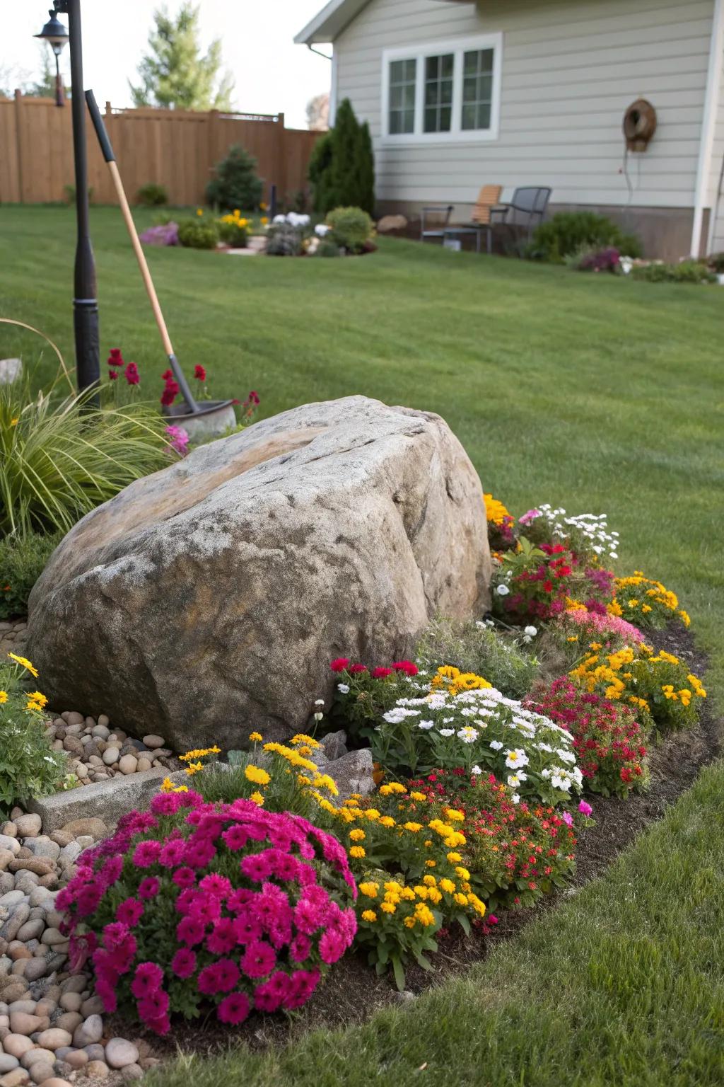 A single boulder can transform any garden into a serene retreat.