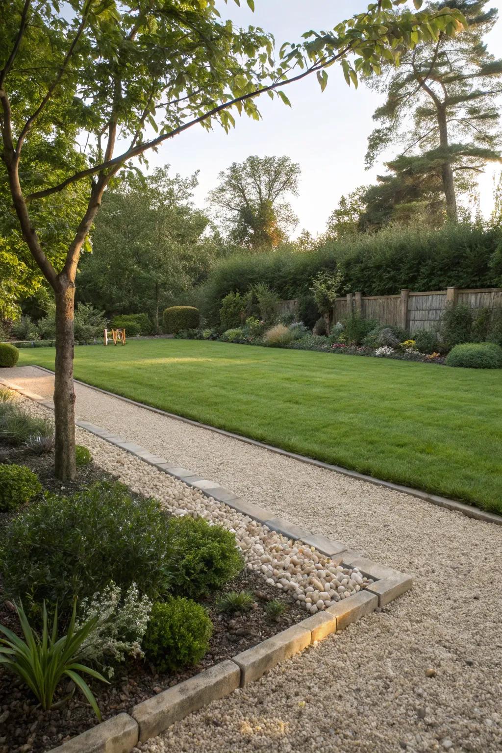 Gravel edging for a tidy, low-maintenance garden