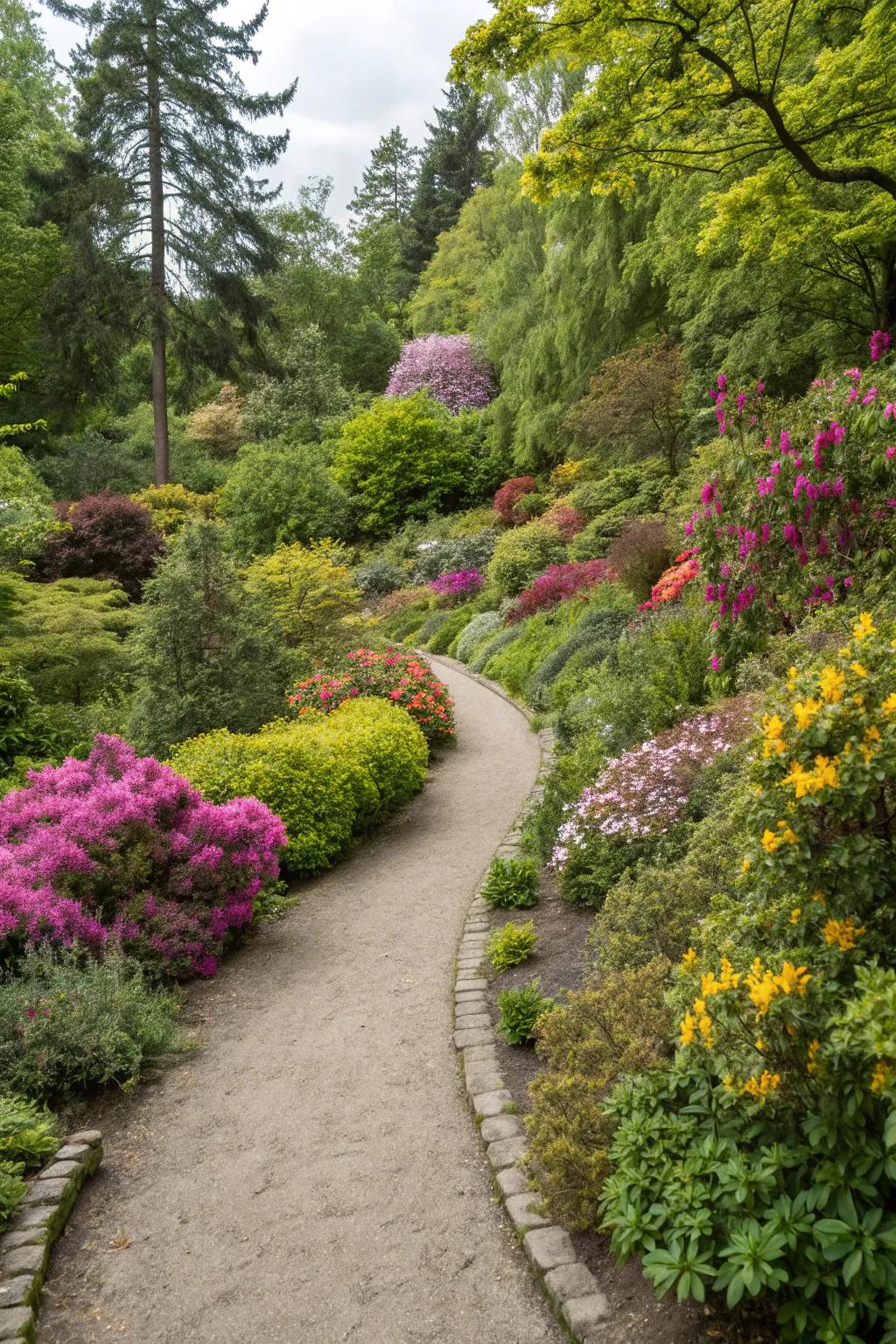 A limestone pathway adds charm and elegance to any garden.