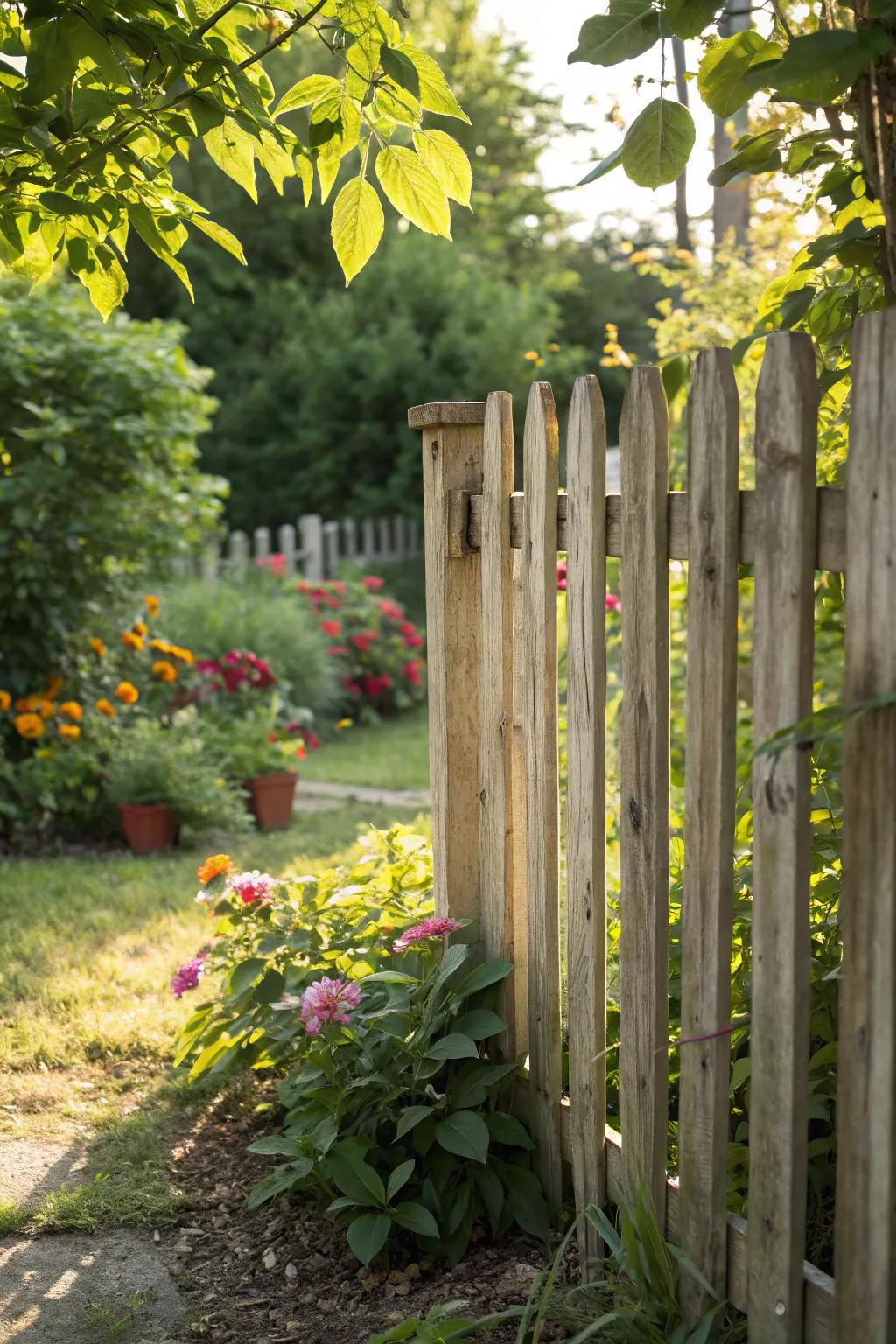 Classic wooden slats offer timeless charm in any garden.
