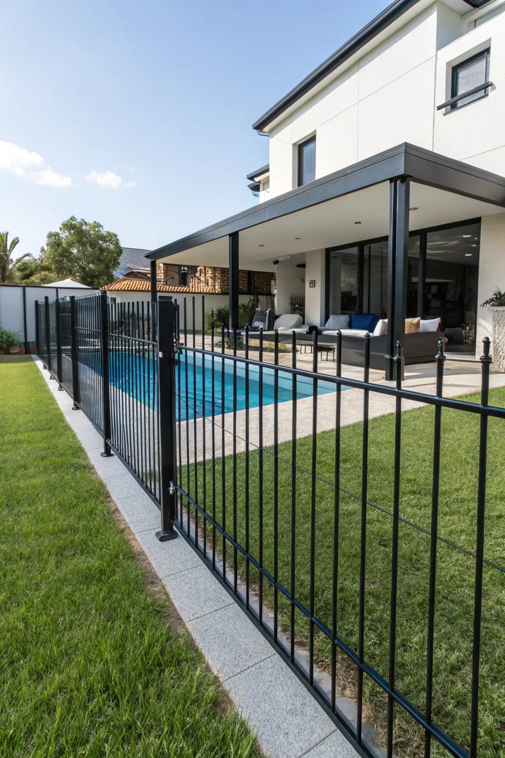 Metal fences offer a chic, low-maintenance solution for contemporary outdoor spaces.