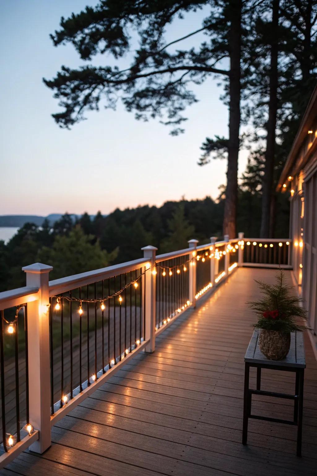 Rail lighting offers safety and ambiance on your deck.