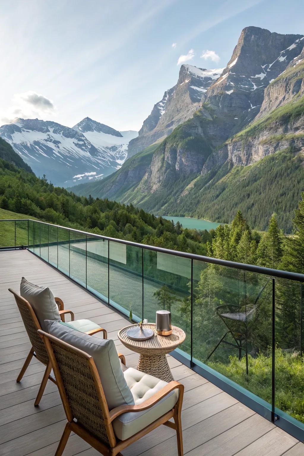 Maximize scenic views with stylish glass railings
