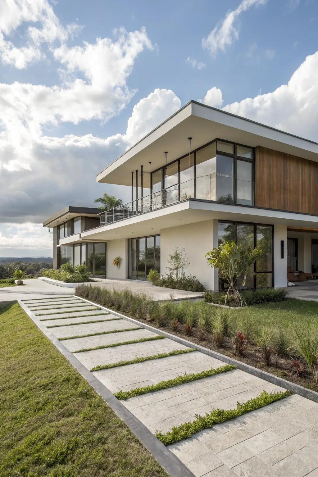 A modern architectural dream with clean lines and expansive windows.