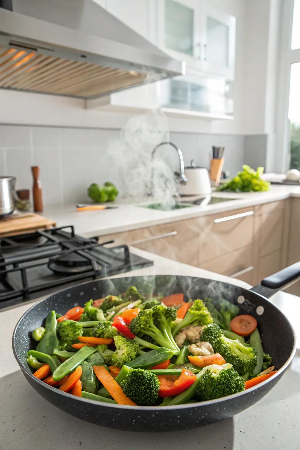 A delicious and colorful stir-fry ready to enjoy.
