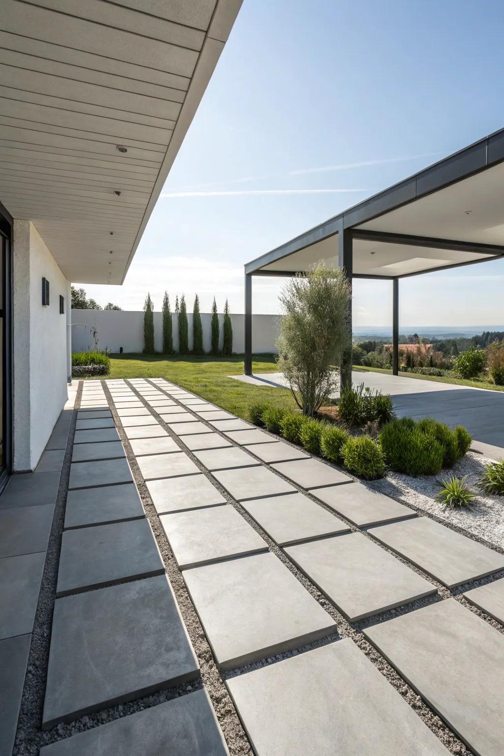 Embrace clean lines for a sleek and modern patio look.