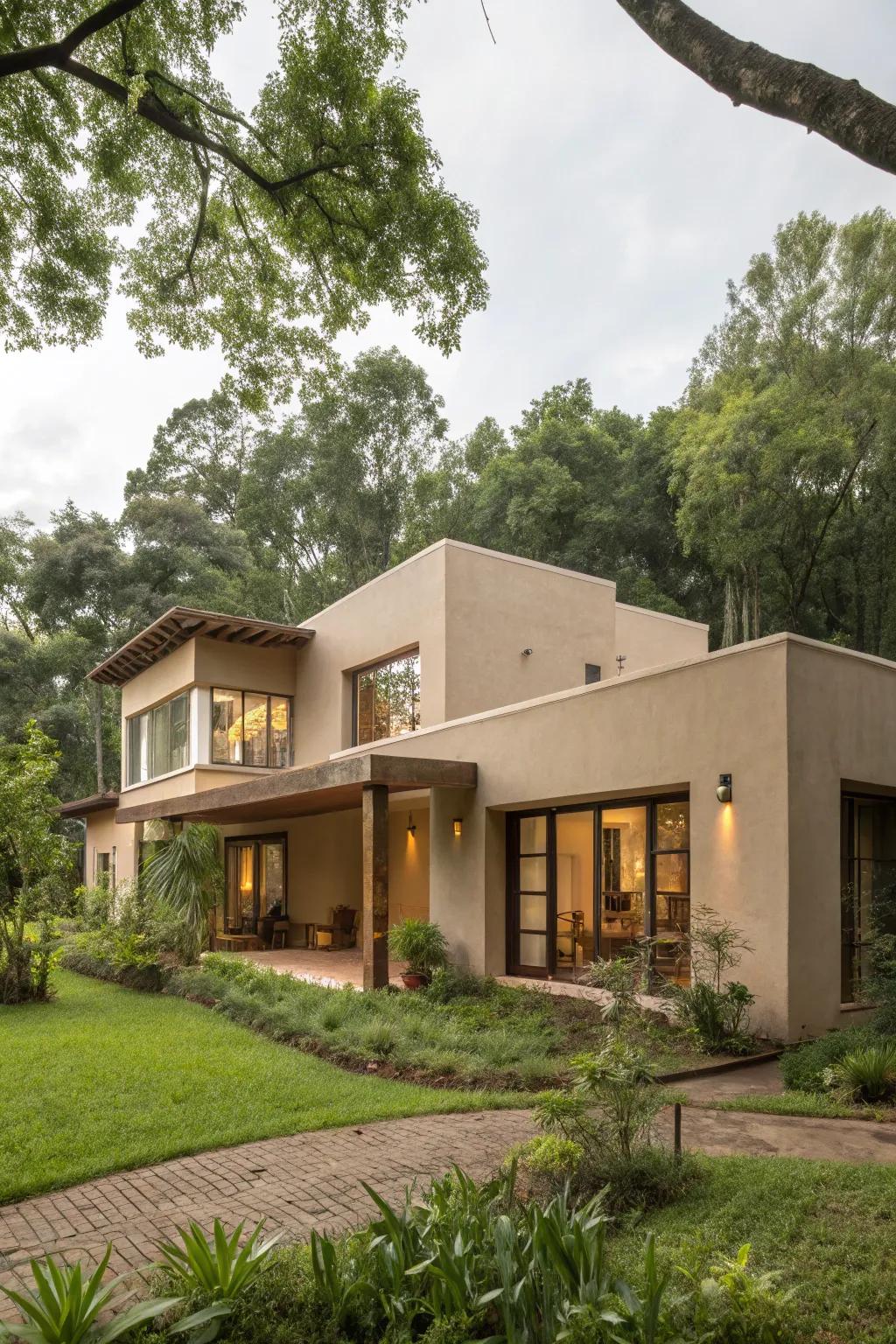 Earthy neutrals create a serene and natural look.