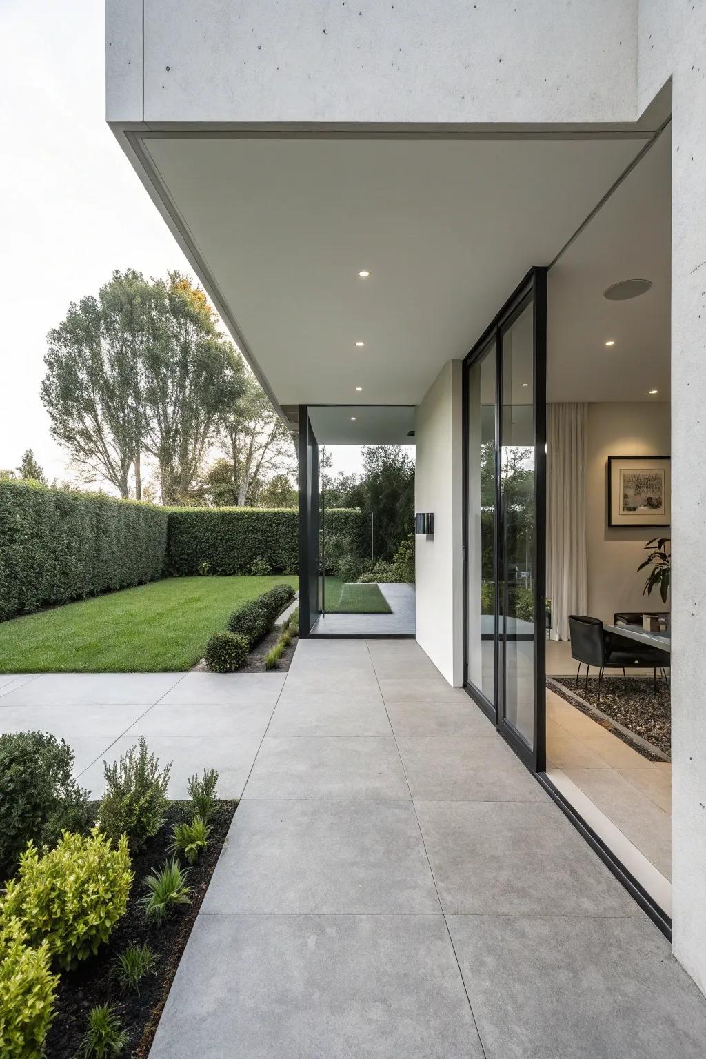 Minimalist entrance highlighting simplicity and elegance.