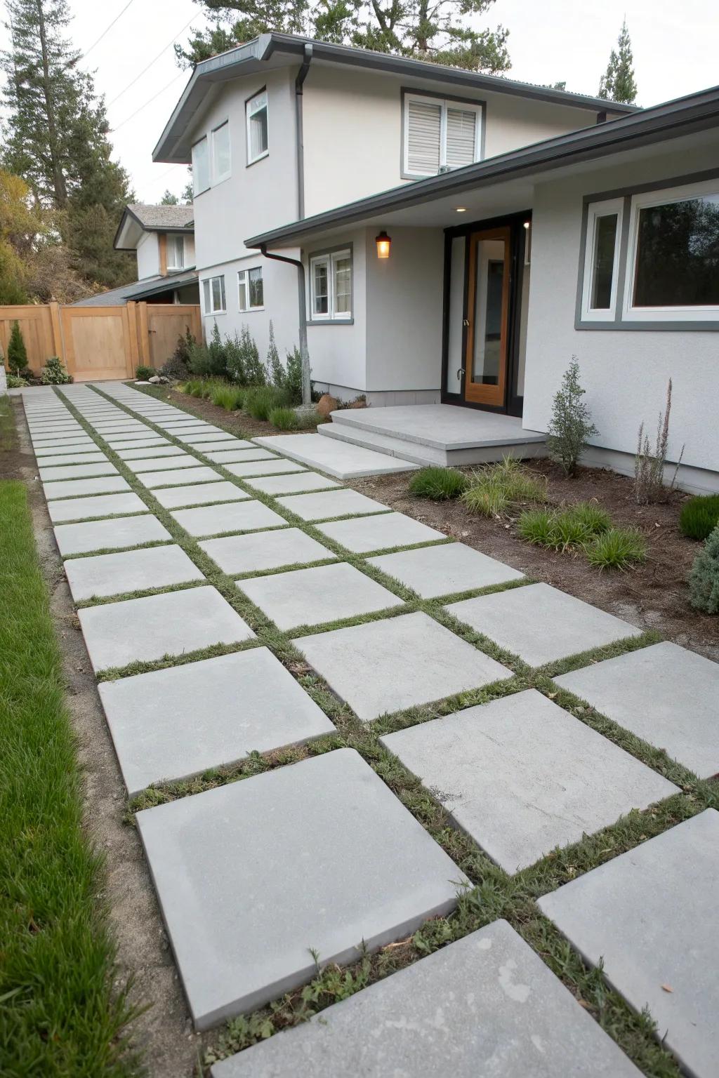 Clean lines and geometric layouts bring a modern touch to your front yard.