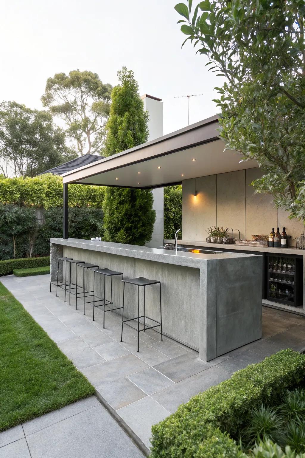 A minimalist bar design that’s easy to maintain and visually stunning.