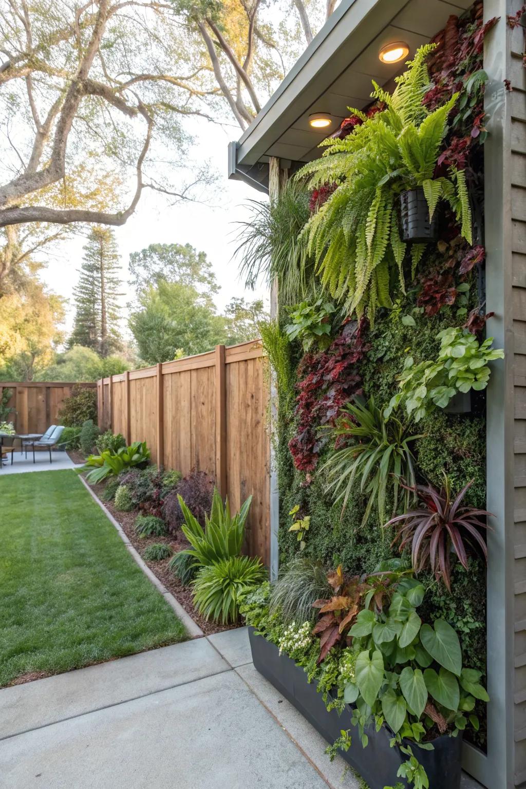 Vertical gardens are a beautiful and eco-friendly way to enhance outdoor walls.
