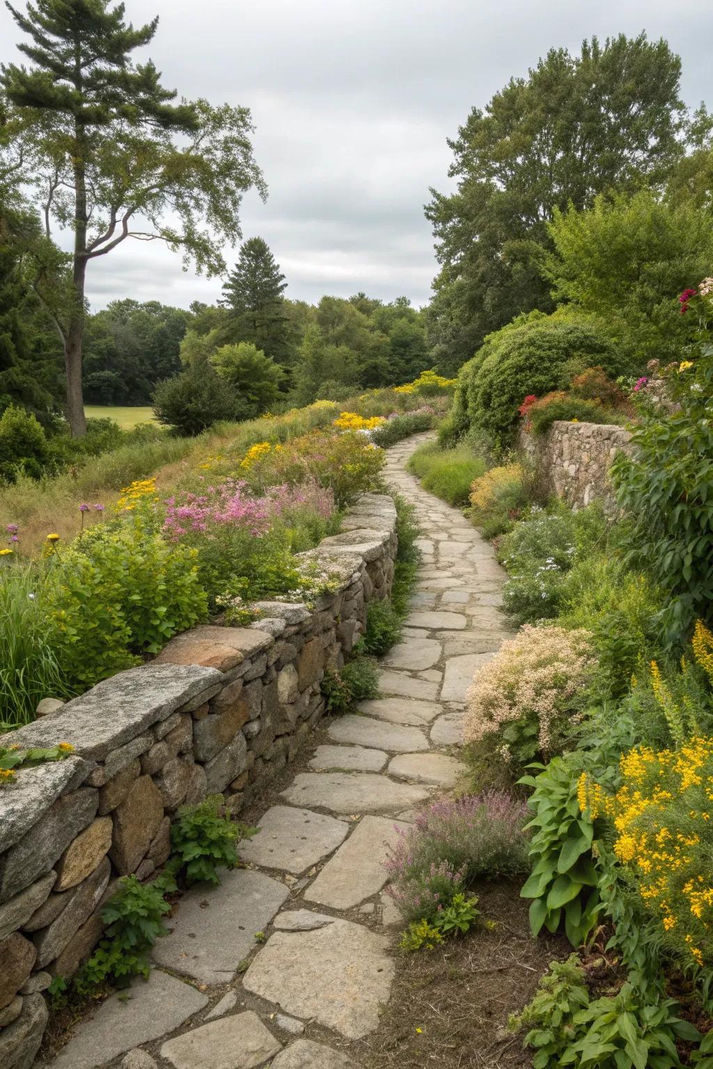 Timeless beauty with rustic stone walls.