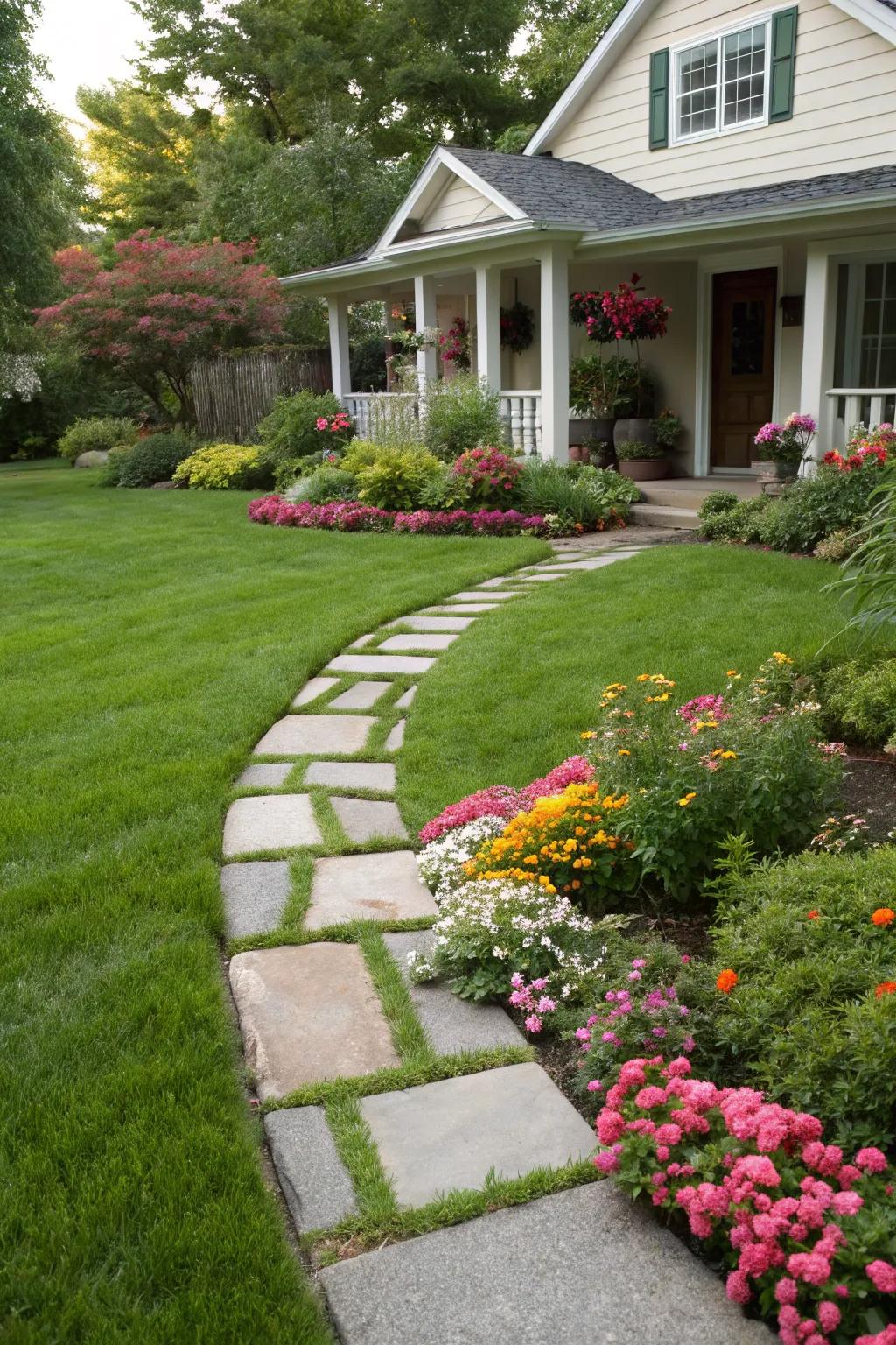 A vibrant green lawn that enhances the appeal of a home.
