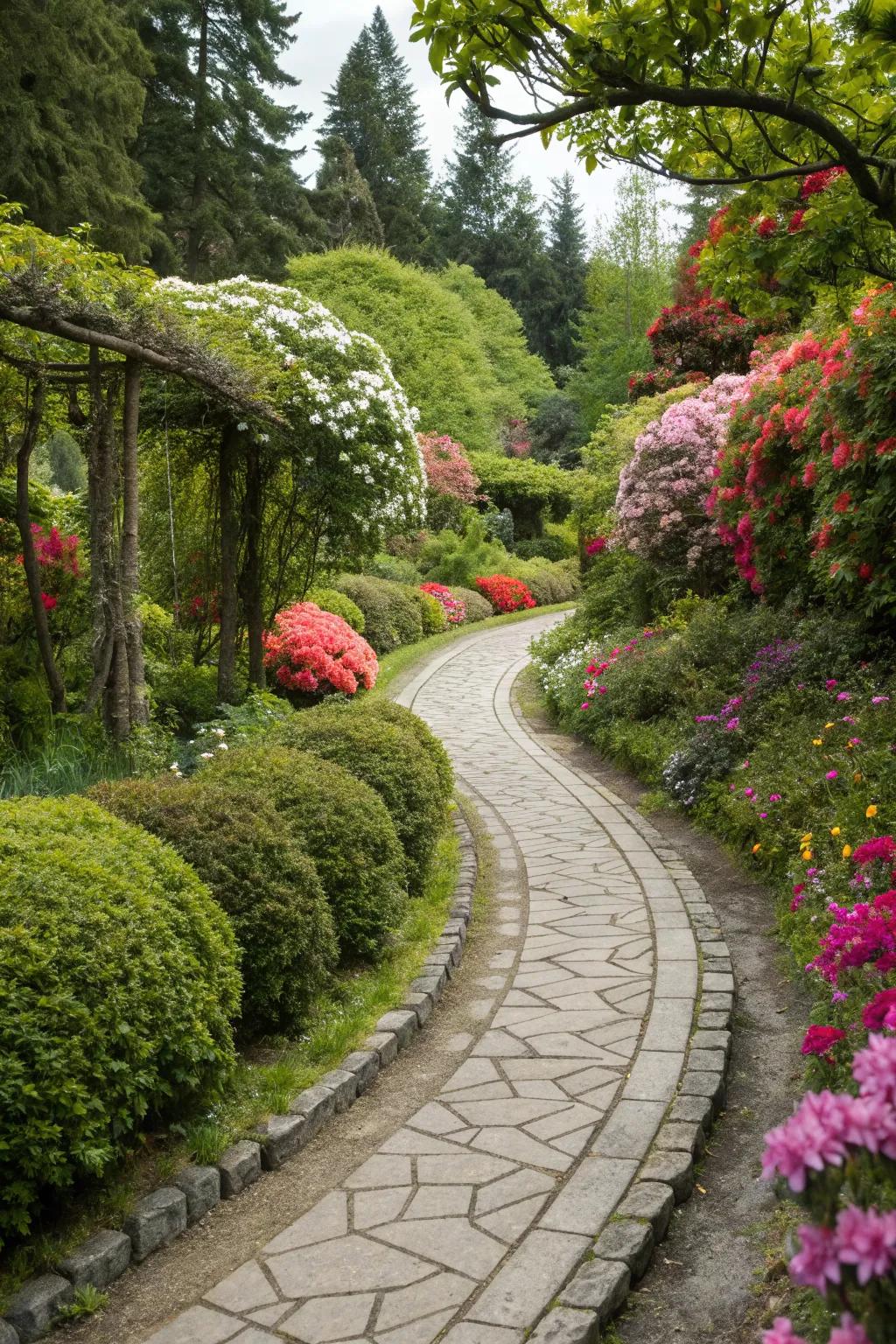 A picturesque pathway invites guests to explore your garden's beauty.