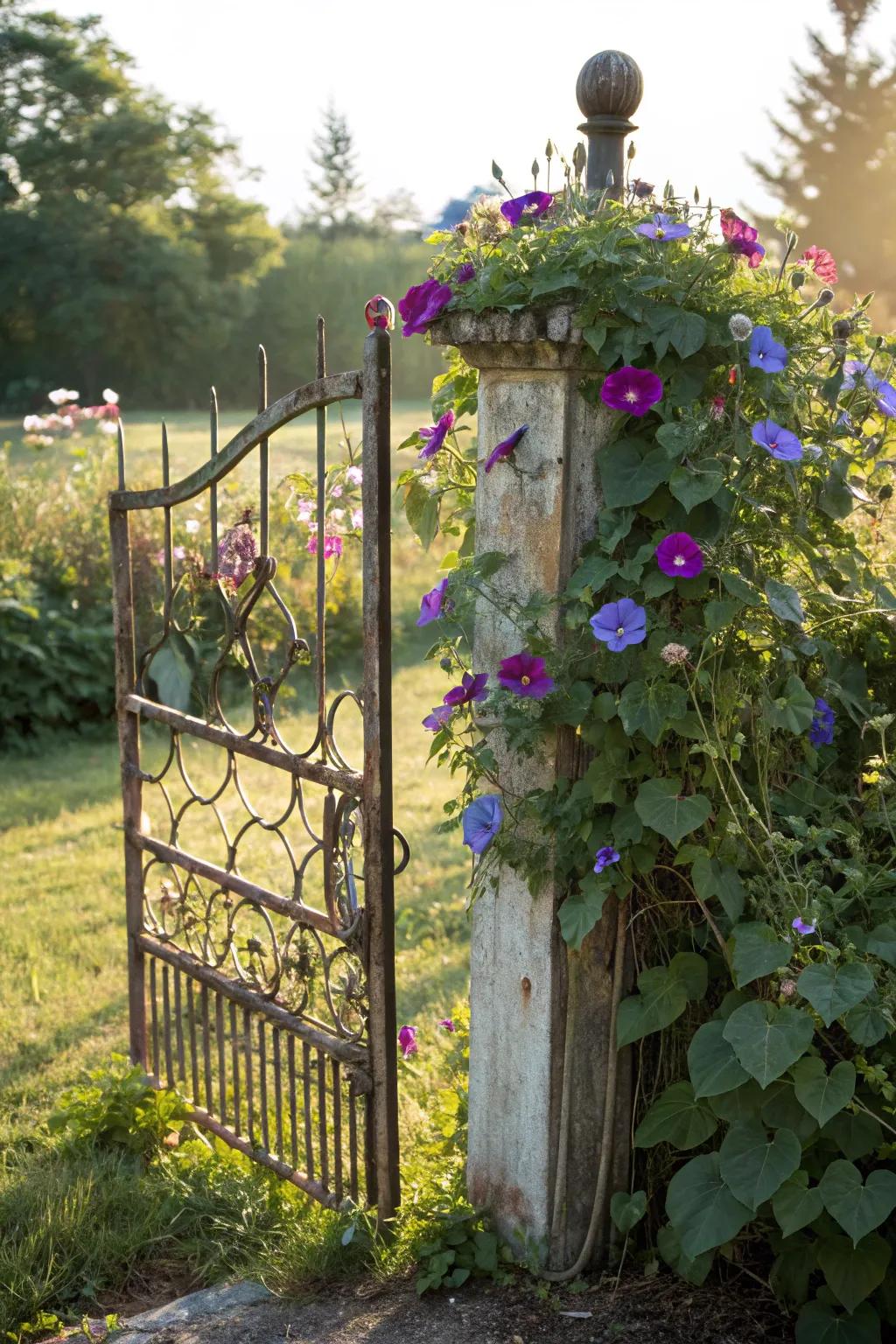 An enchanting trellis made from an old garden gate.