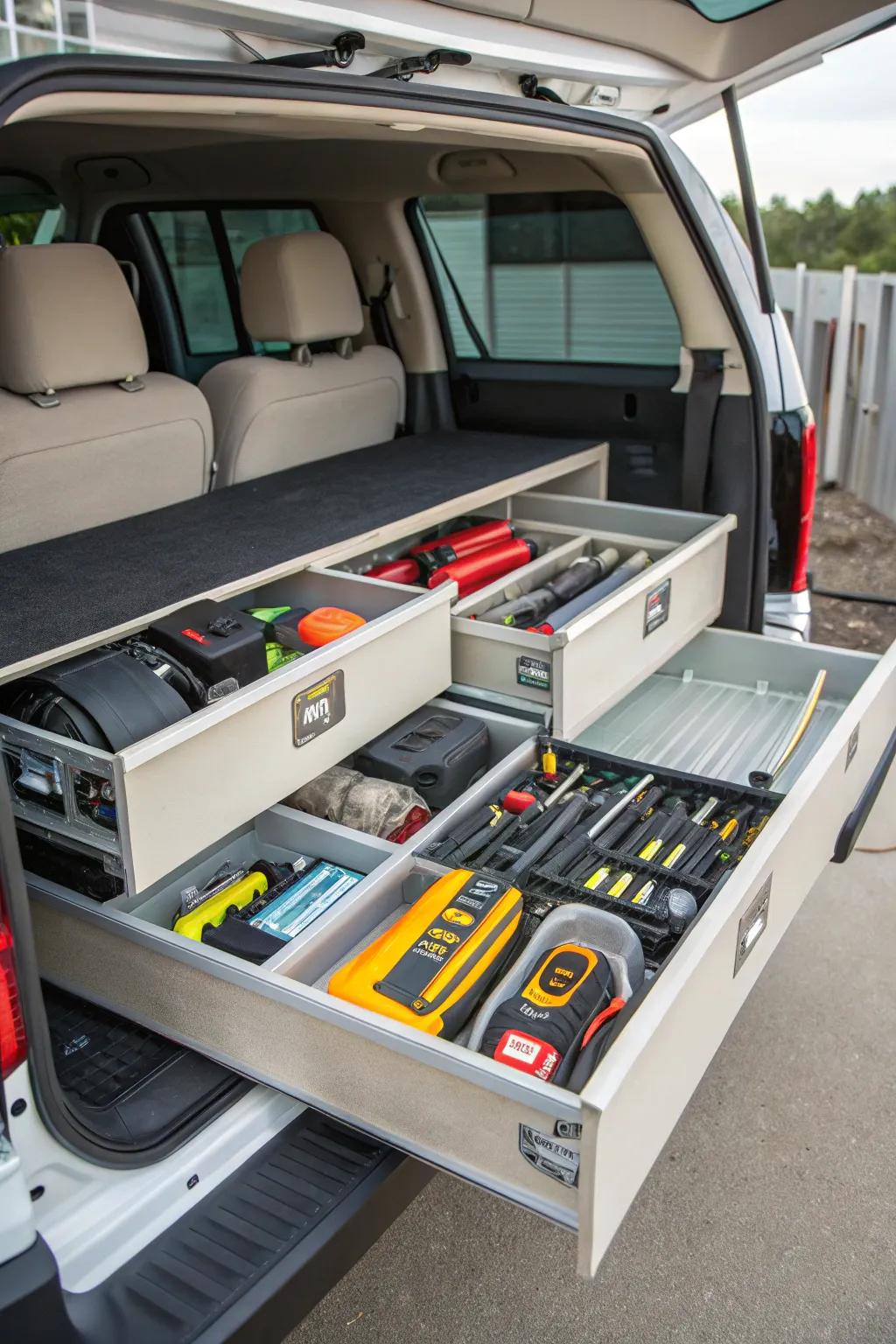 Stay organized with versatile drawer systems.
