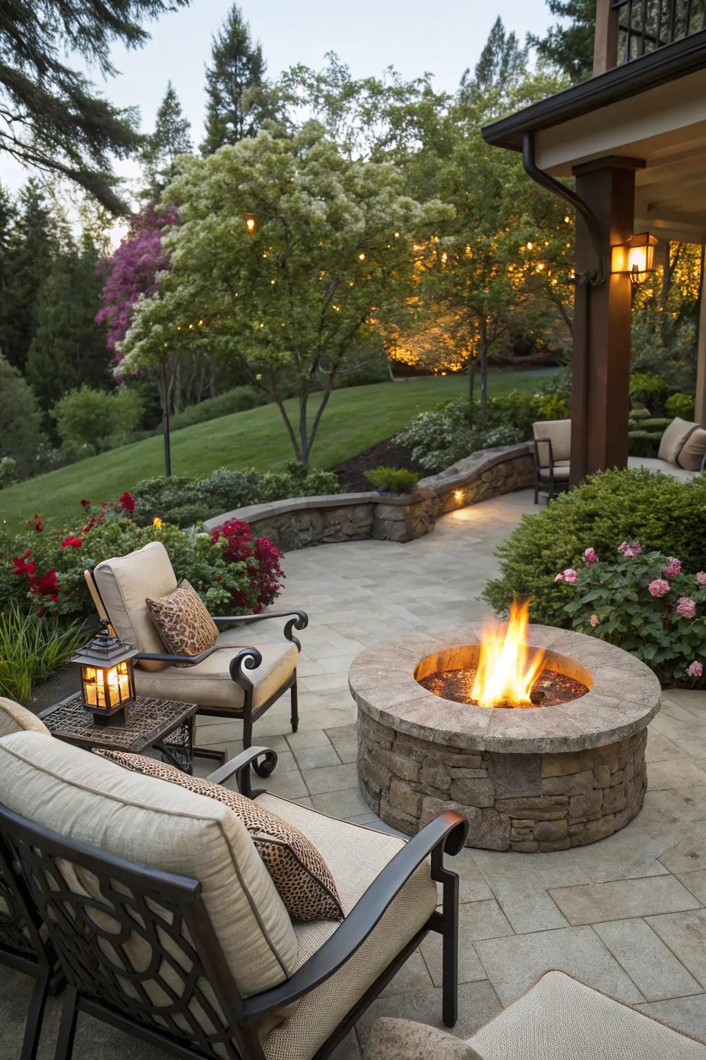 Create unforgettable moments around a warm fire pit.
